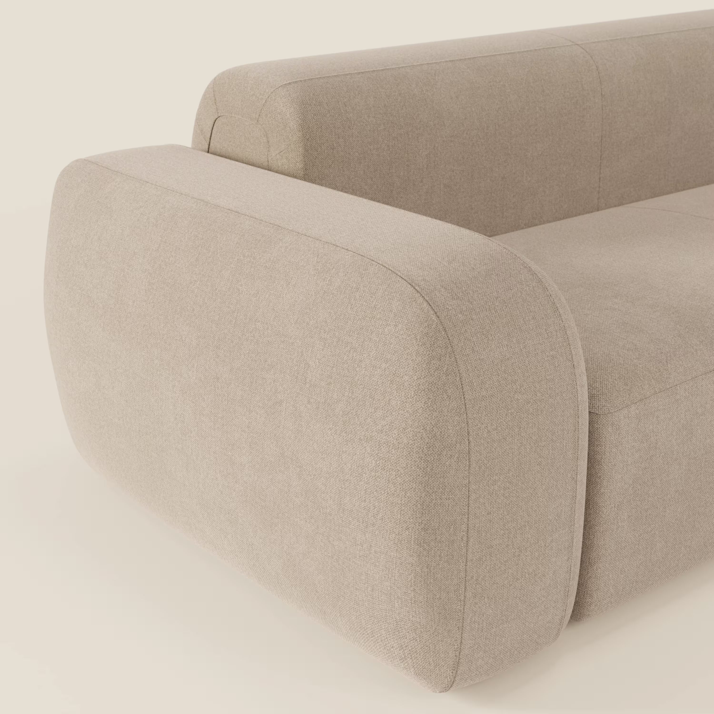 BonBon divano angolare componibile e modulare - tessuto smacchiabile T23 beige
