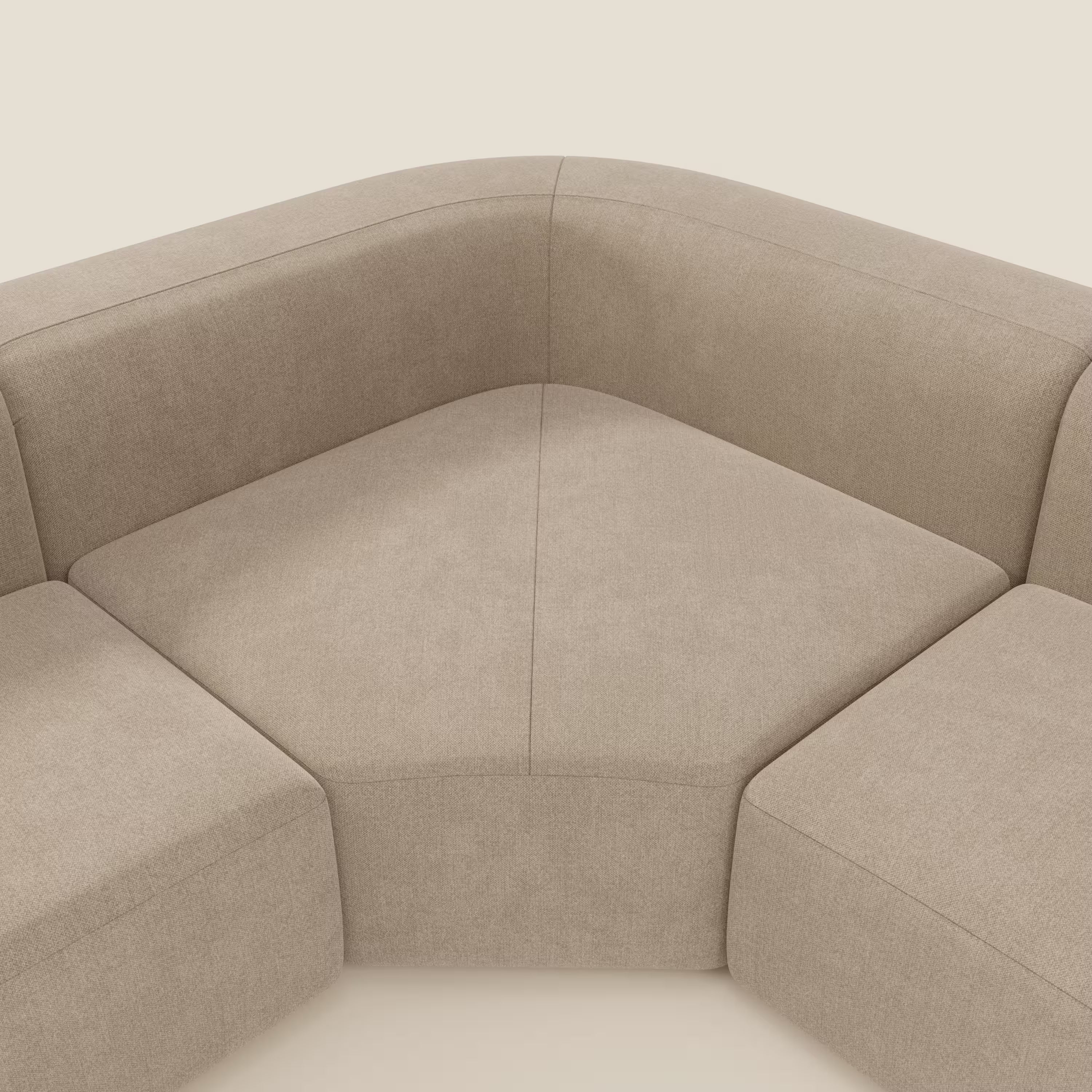 BonBon divano angolare componibile e modulare - tessuto smacchiabile T23 beige