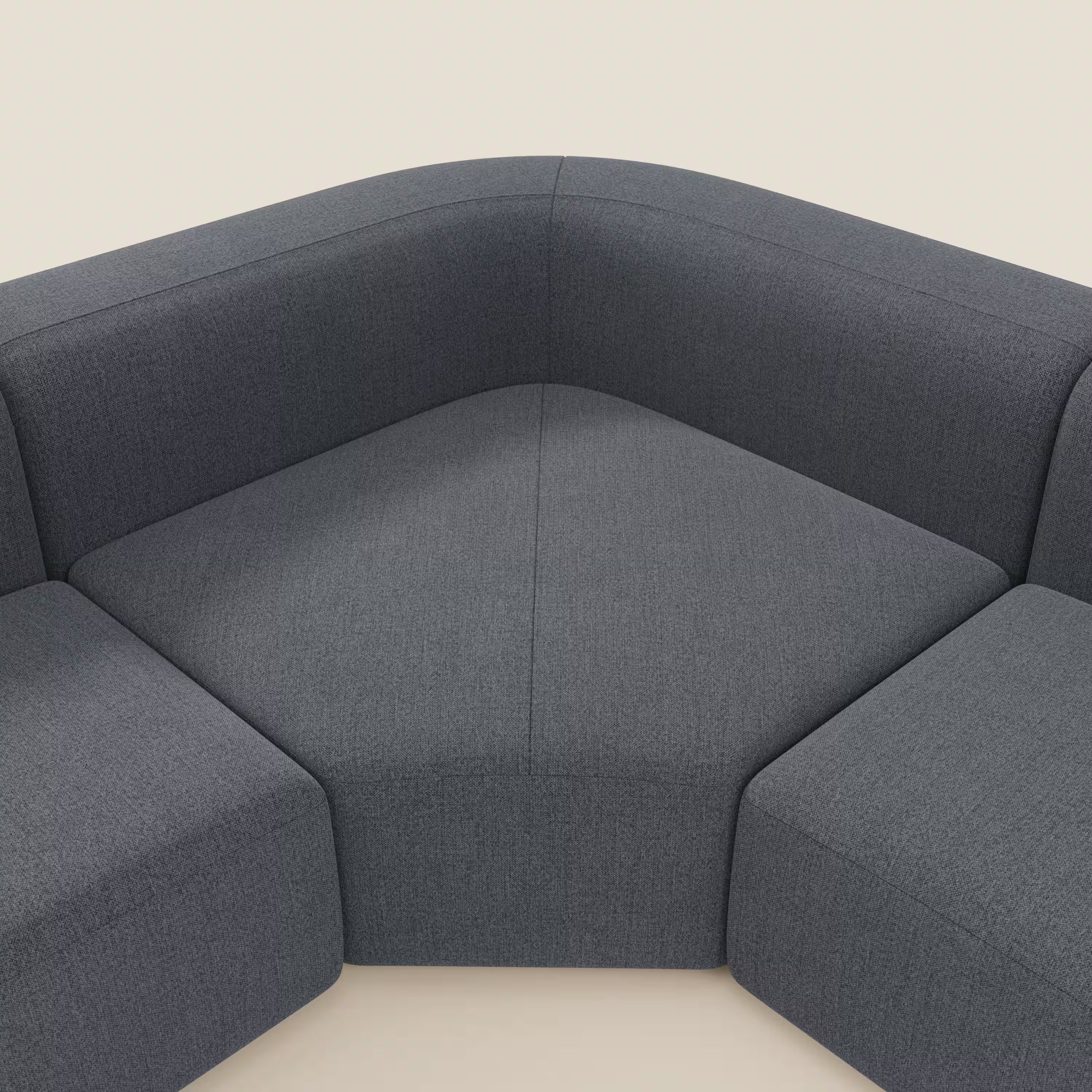 BonBon divano angolare componibile e modulare - tessuto smacchiabile T23 blu grafite