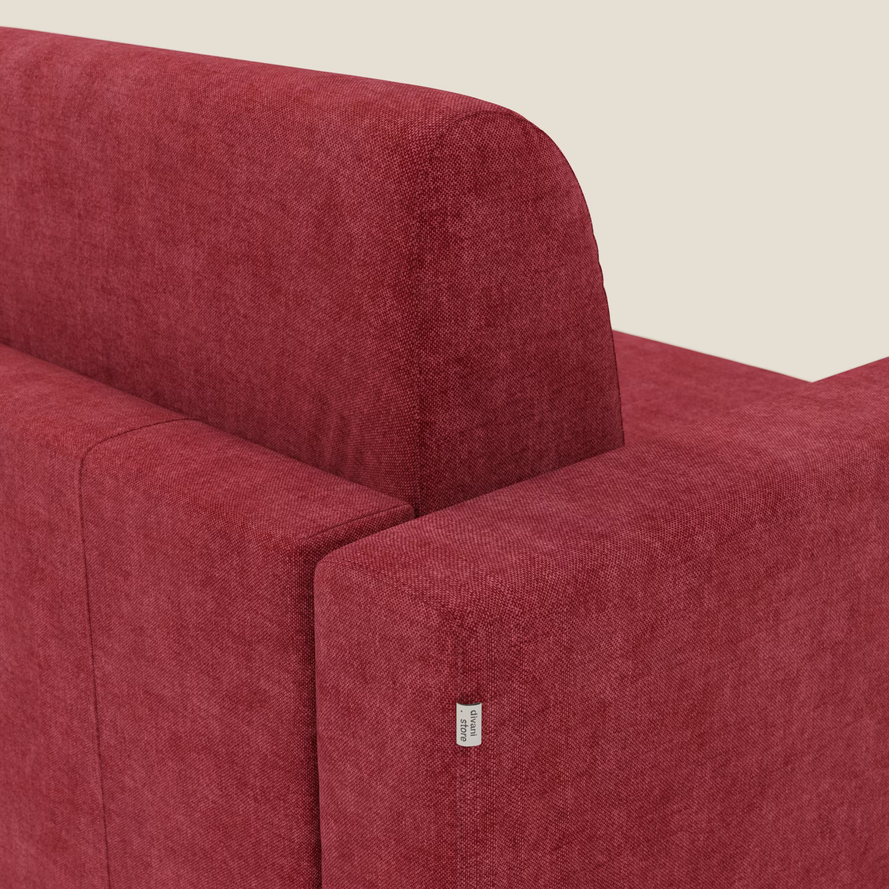 Diomede Divano letto matrimoniale in velluto easy clean sfoderabile - design moderno e comfort in T35 rosso