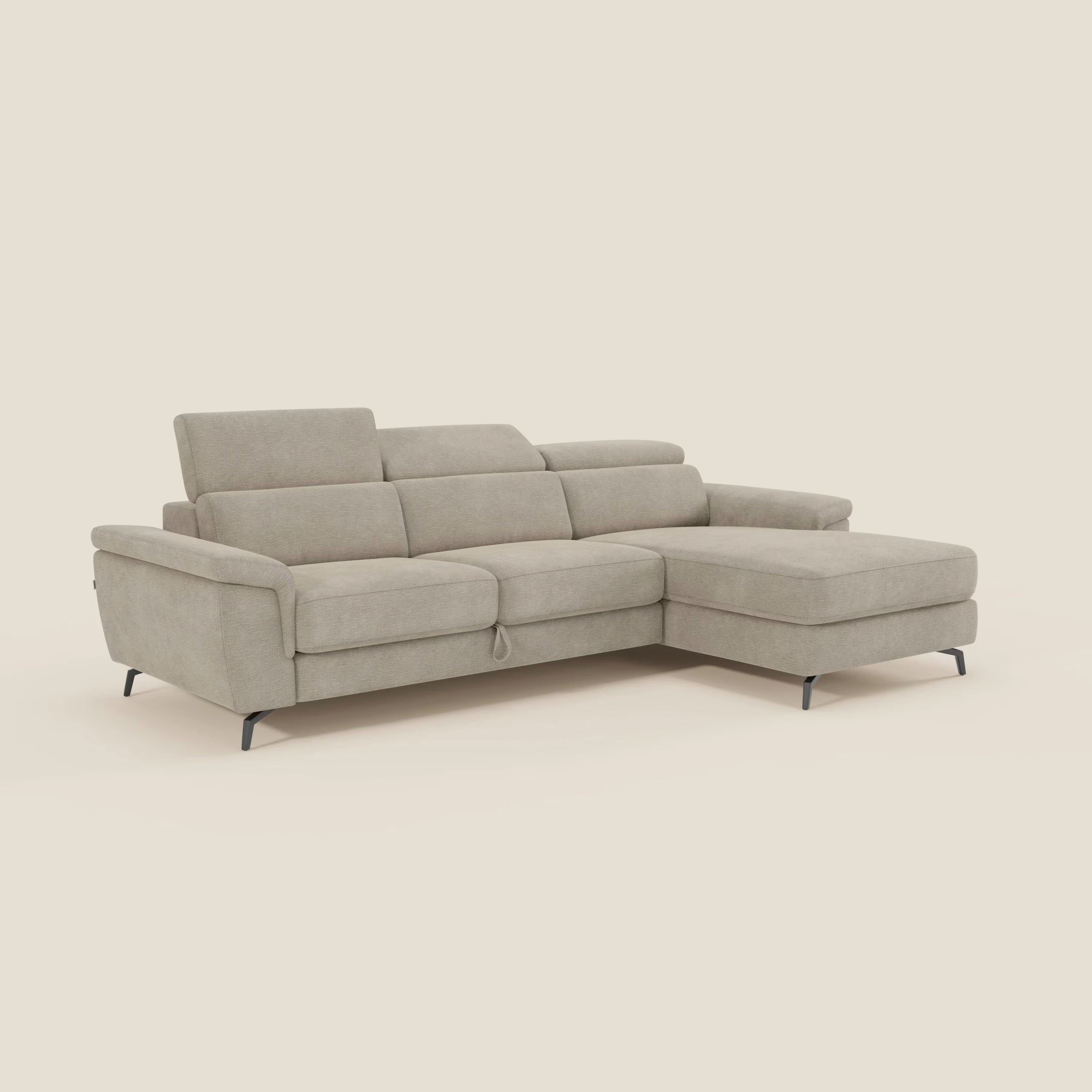 Estro Canapé extractible et chaise longue - têtières inclinables en tissu imperméable T14 beige