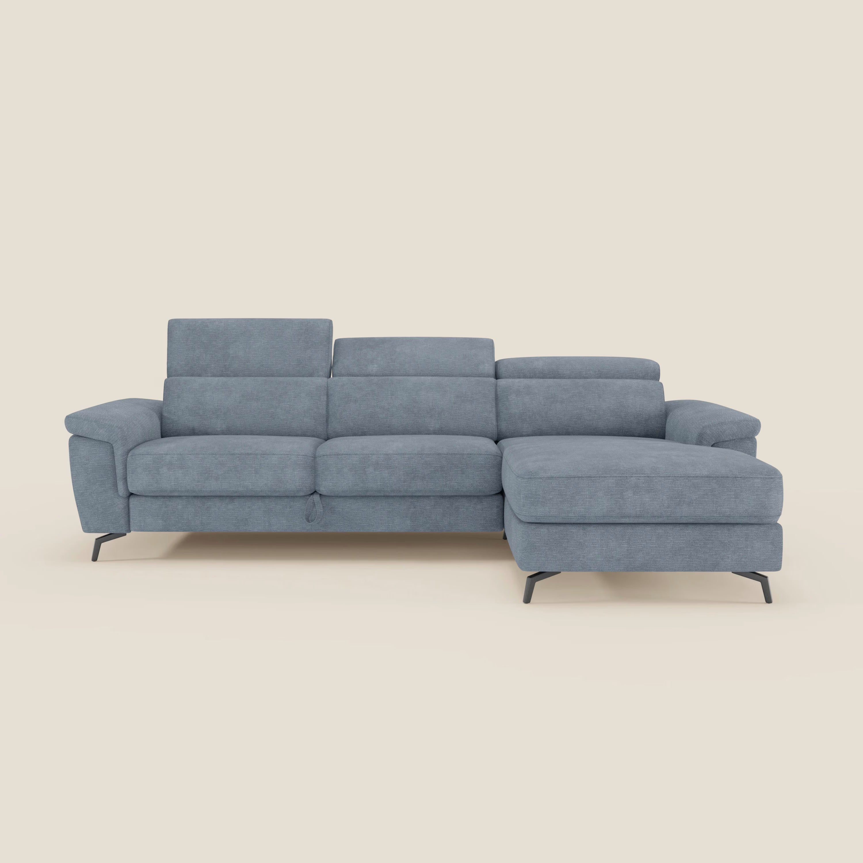 Estro Divano estraibile con chaise-longue e poggiatesta reclinabili in tessuto impermeabile T14 carta da zucchero