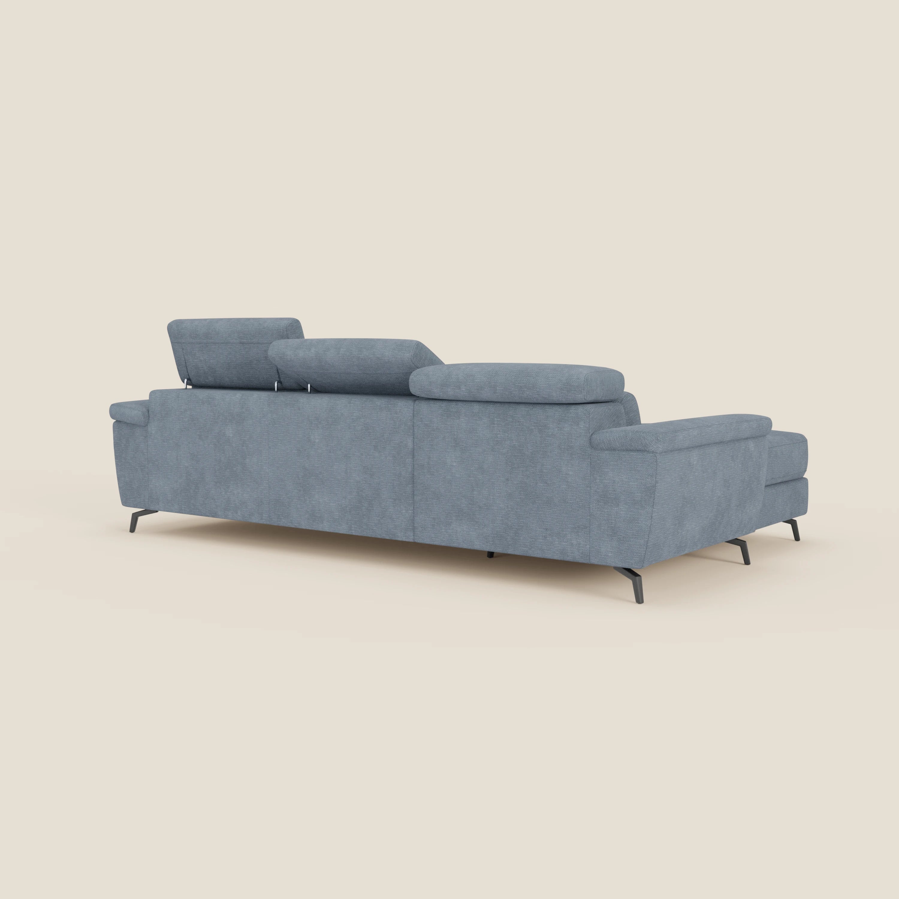 Estro Divano estraibile con chaise-longue e poggiatesta reclinabili in tessuto impermeabile T14 carta da zucchero