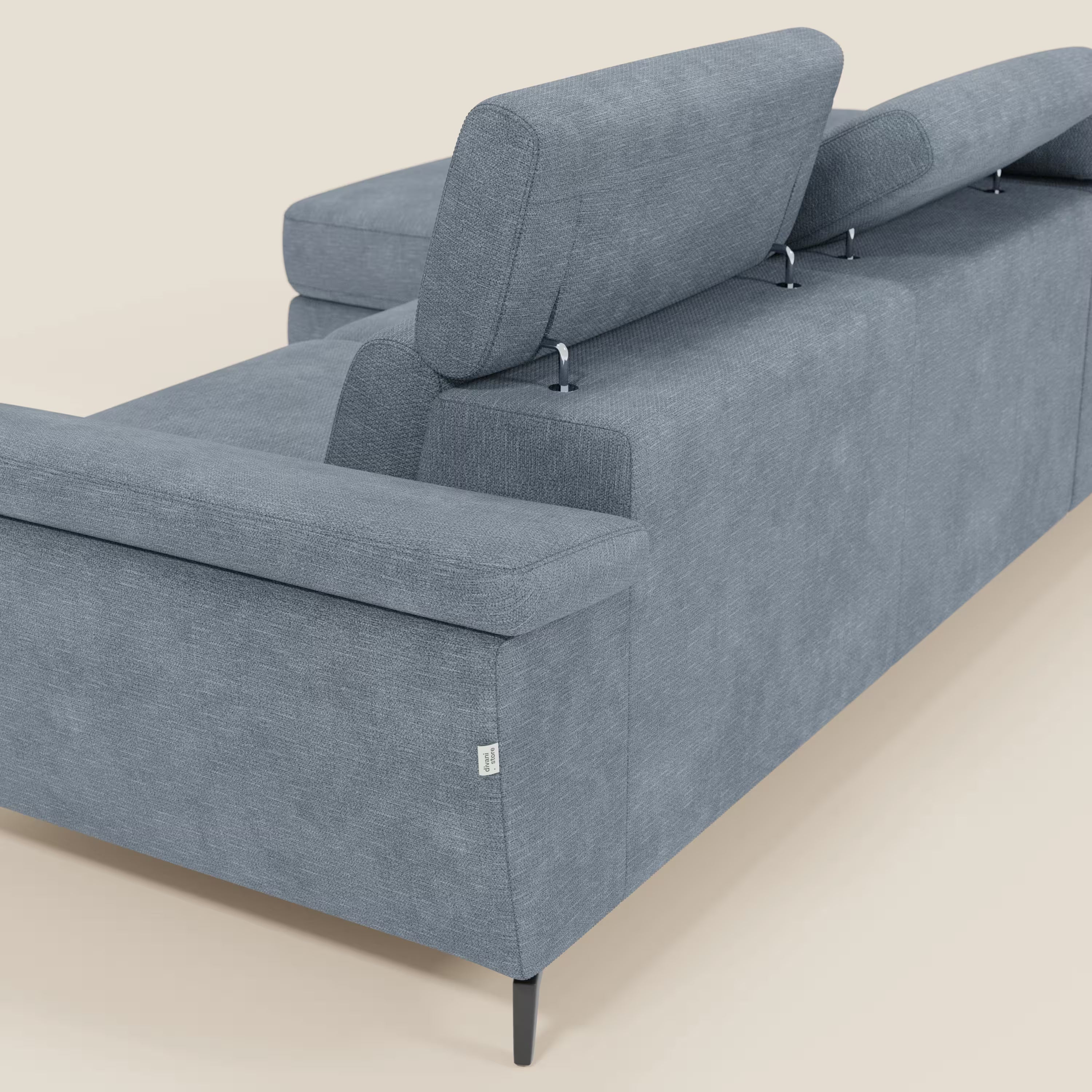 Estro Divano estraibile con chaise-longue e poggiatesta reclinabili in tessuto impermeabile T14 carta da zucchero
