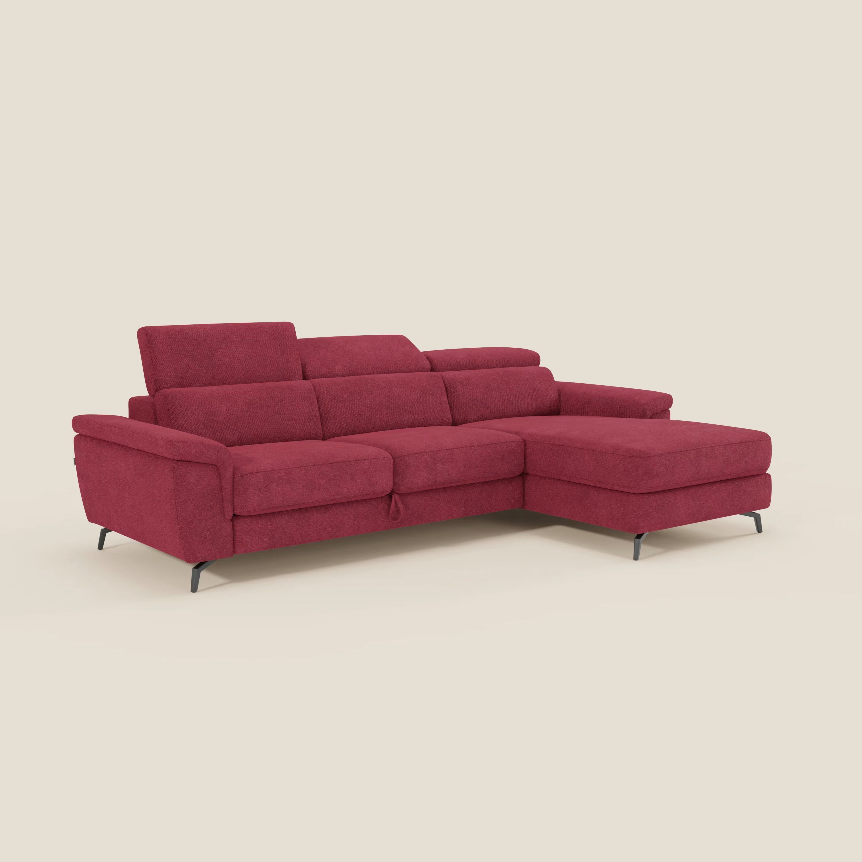Estro Canapé extractible et chaise longue - têtières inclinables en tissu imperméable T14 rouge