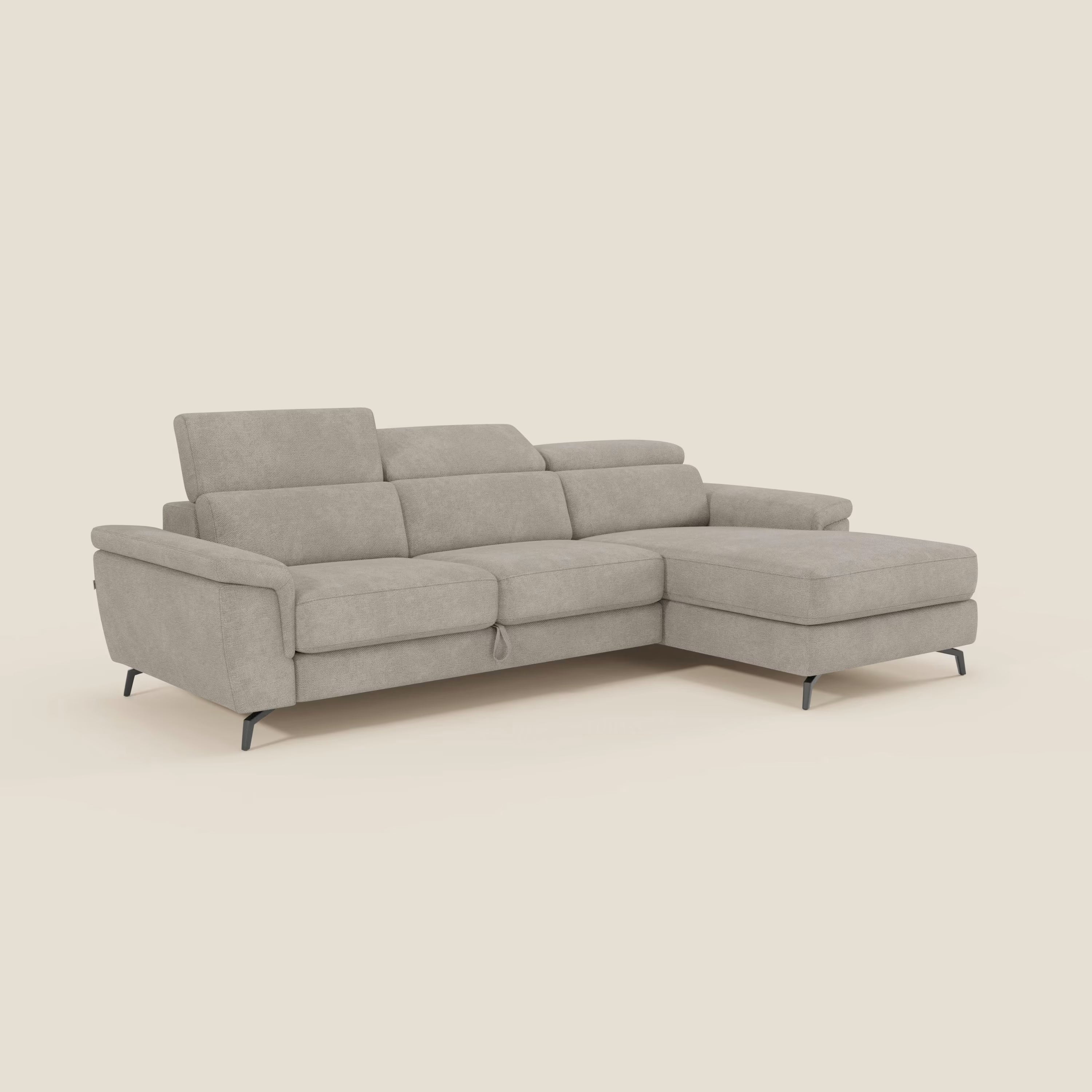 Estro Canapé extractible et chaise longue - têtières inclinables en tissu imperméable T14 taupe