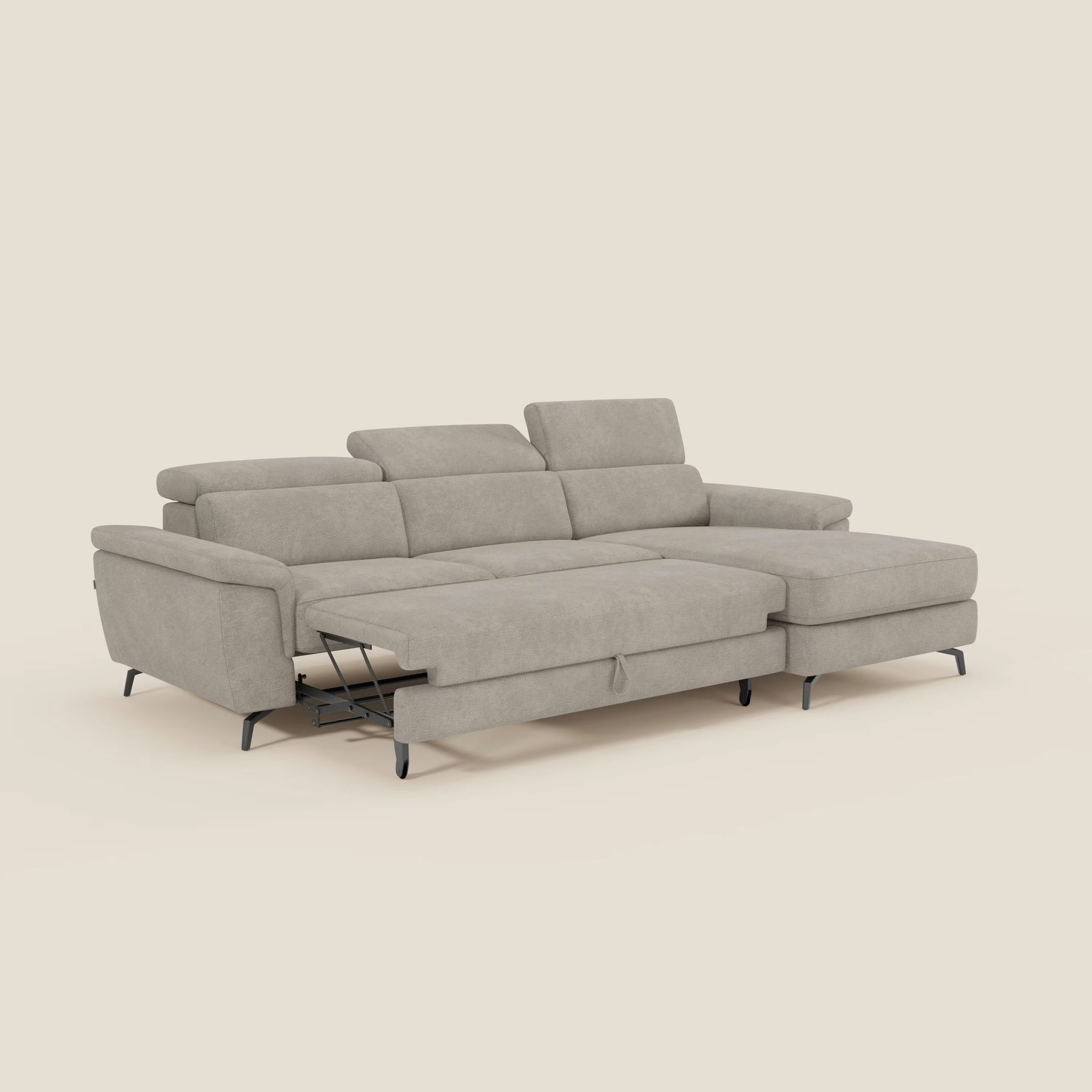 Estro Canapé extractible et chaise longue - têtières inclinables en tissu imperméable T14 taupe