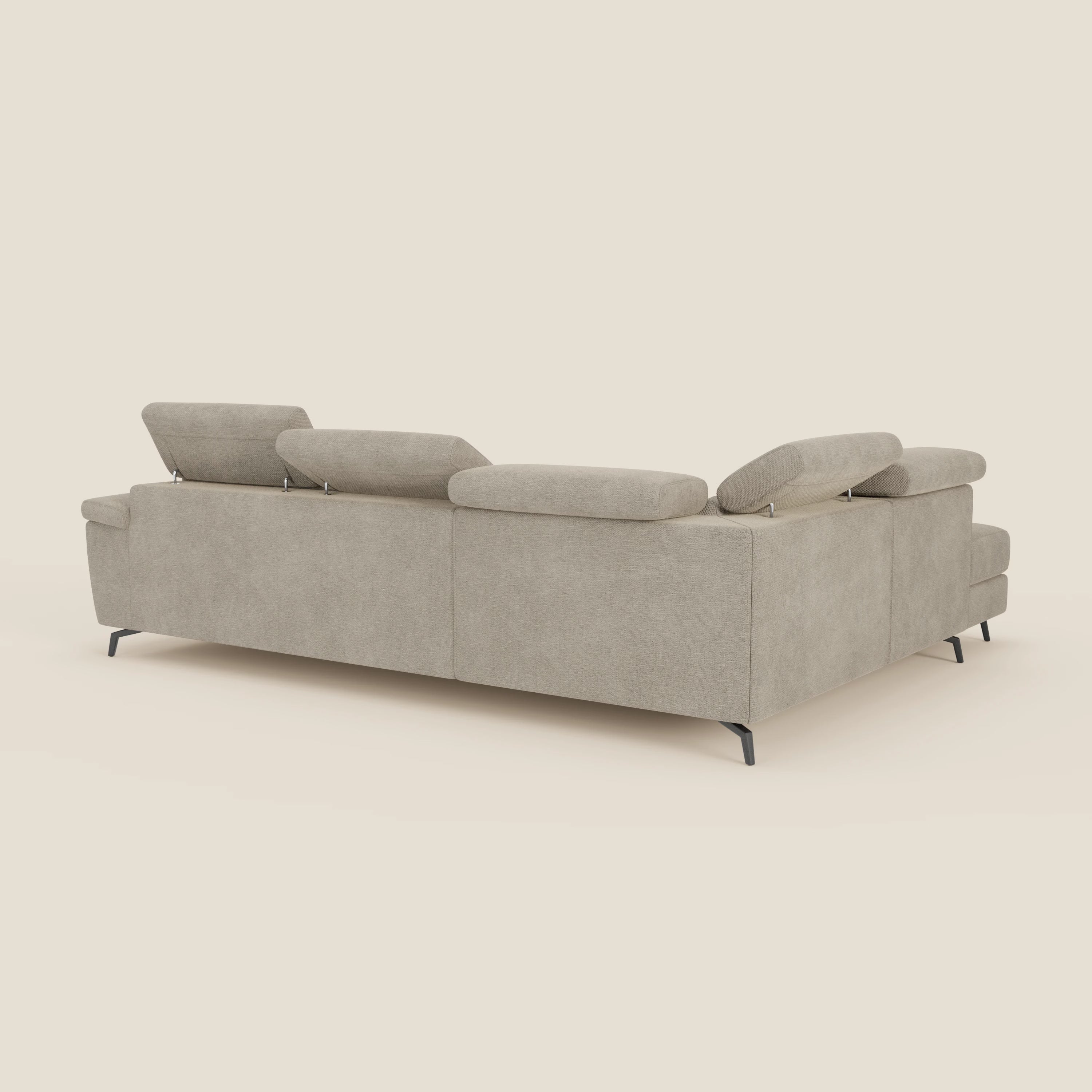 Estro Divano angolare estraibile - poggiatesta reclinabili in tessuto impermeabile T14 beige