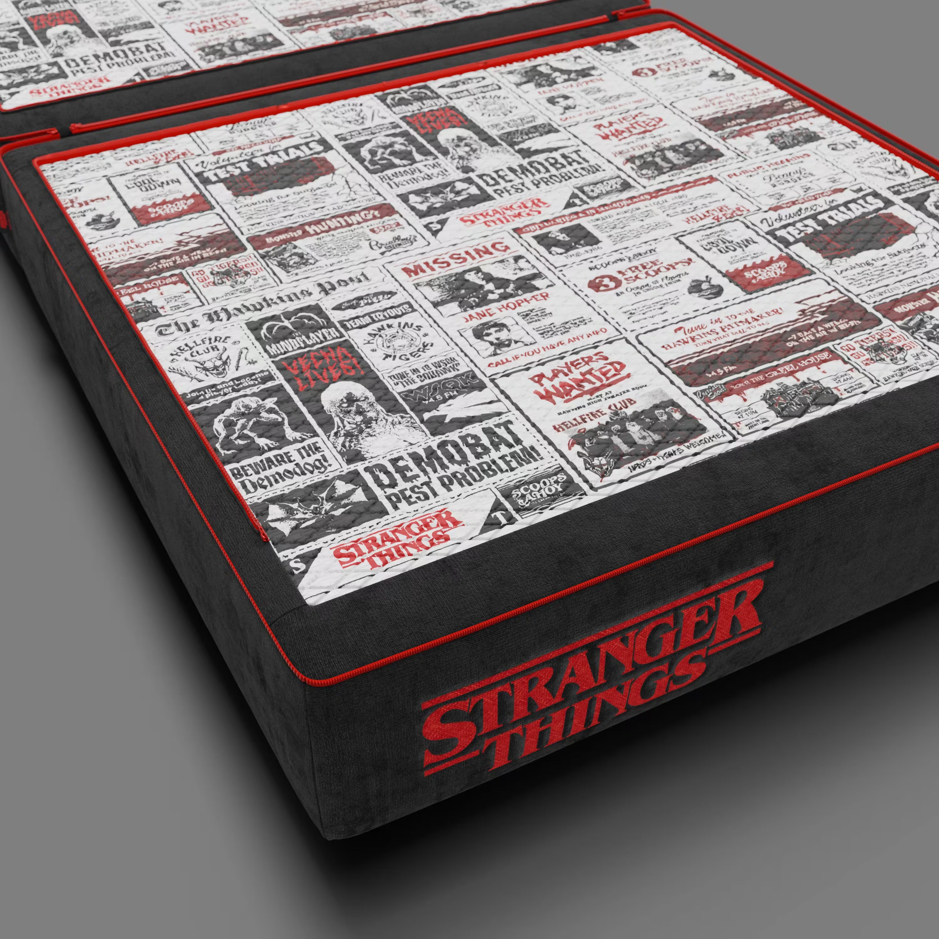 Rift poltrona letto STRANGER THINGS Edition con materasso alto 22 cm e memory foam - tessuto smacchiabile antracite