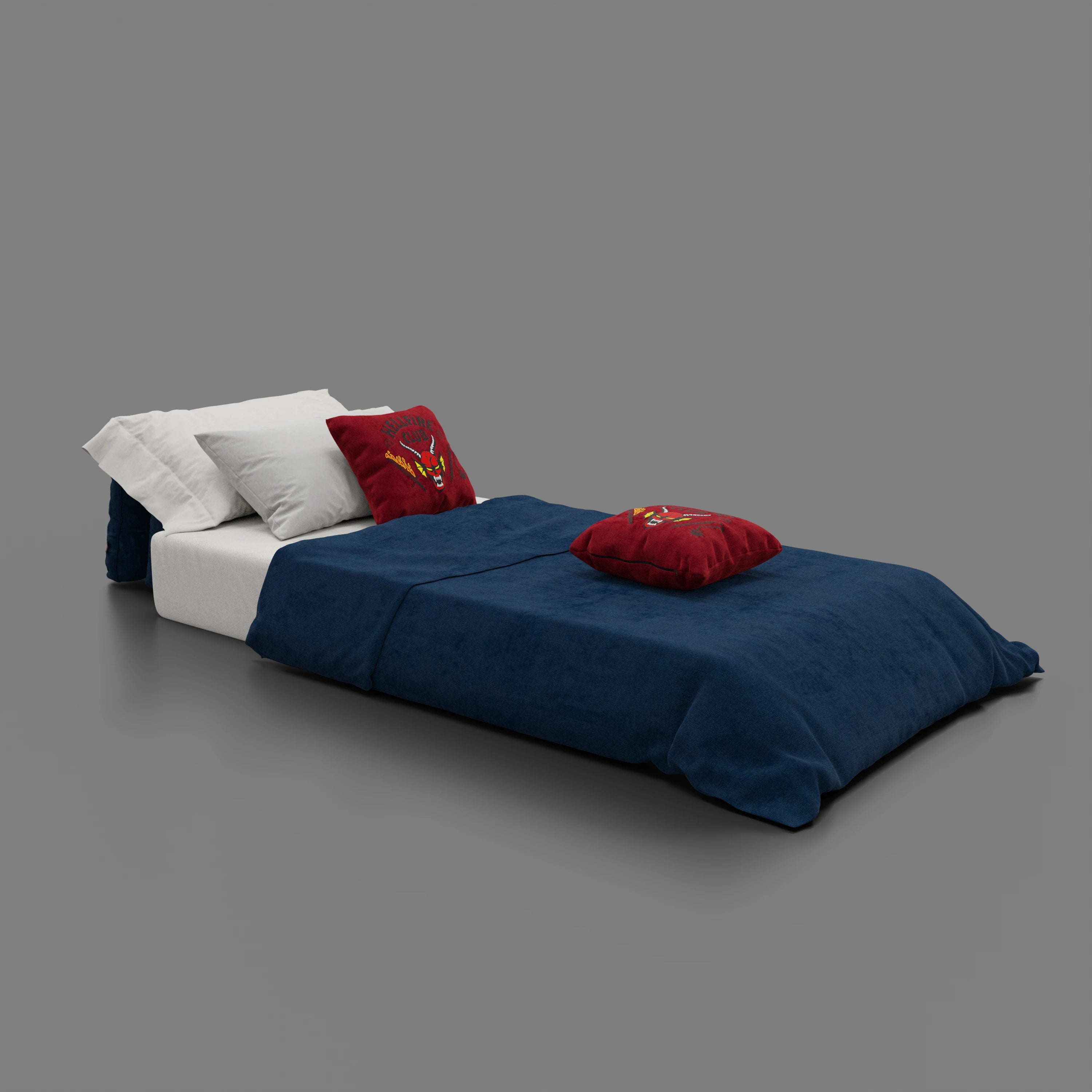 Rift poltrona letto STRANGER THINGS Edition con materasso alto 22 cm e memory foam - tessuto smacchiabile blu