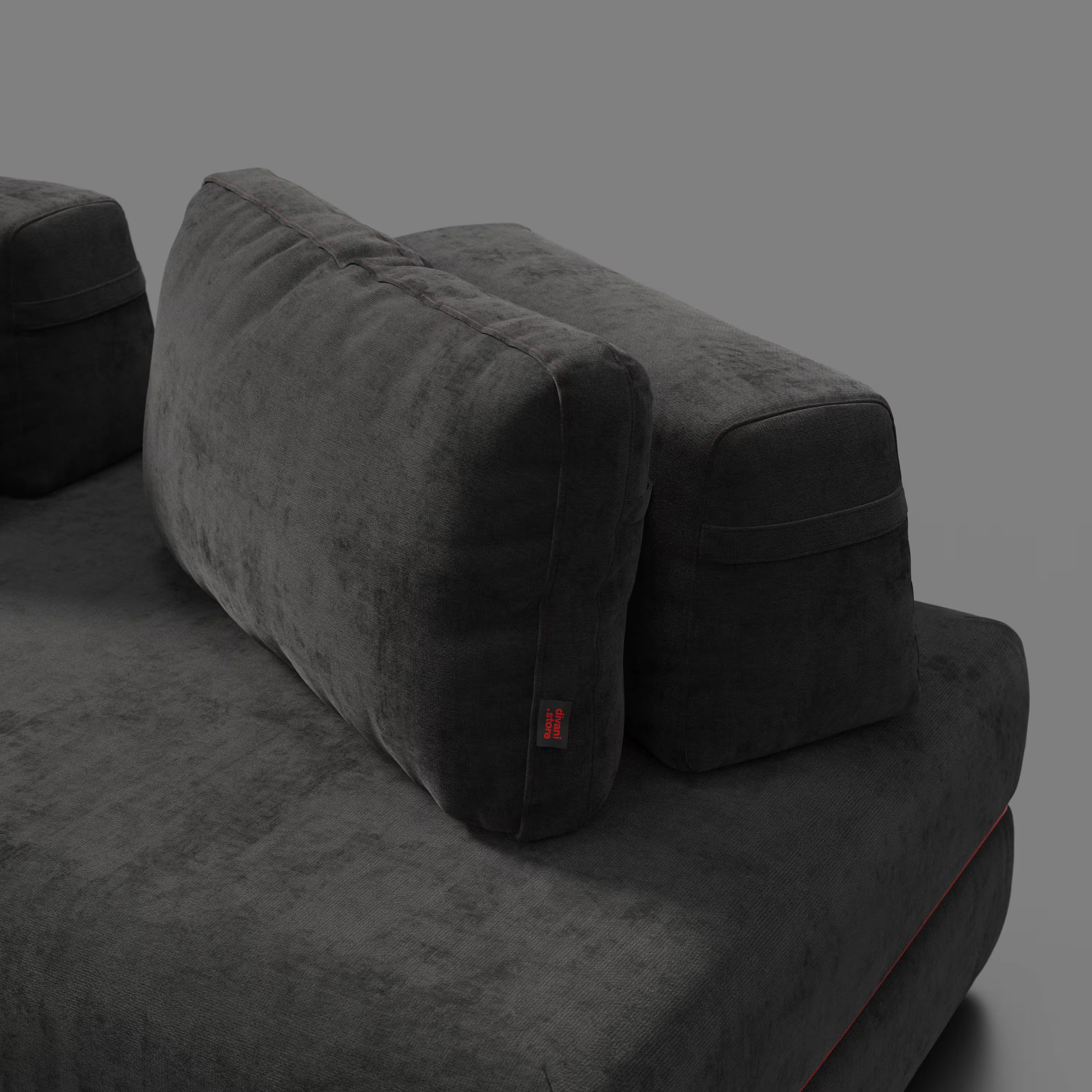 Rift divano letto matrimoniale STRANGER THINGS Edition 2 posti e 3 posti con schienali mobili - materasso alto 22 cm e memory foam in tessuto smacchiabile Antracite