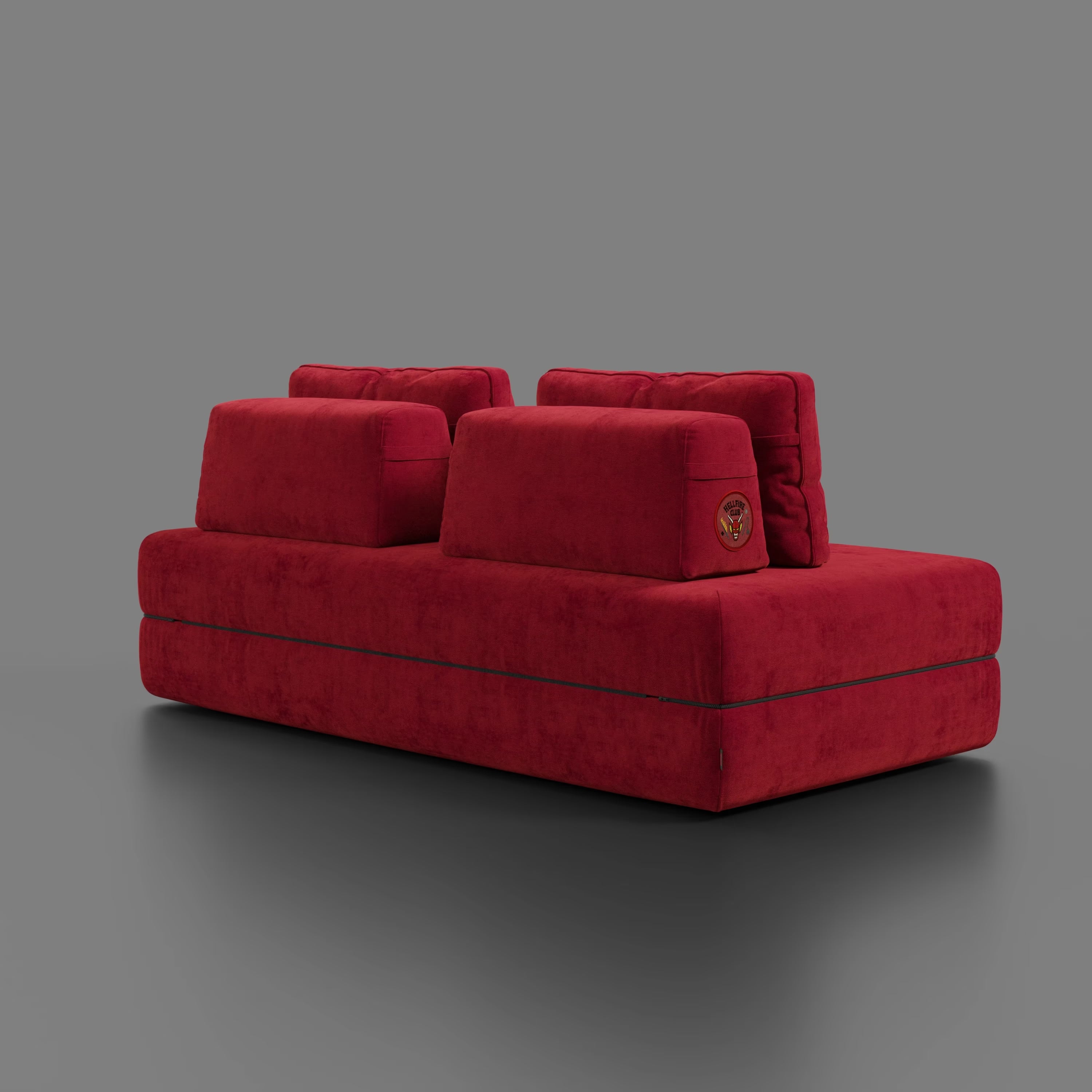 Rift divano letto matrimoniale STRANGER THINGS Edition 2 posti e 3 posti con schienali mobili - materasso alto 22 cm e memory foam in tessuto smacchiabile Rosso