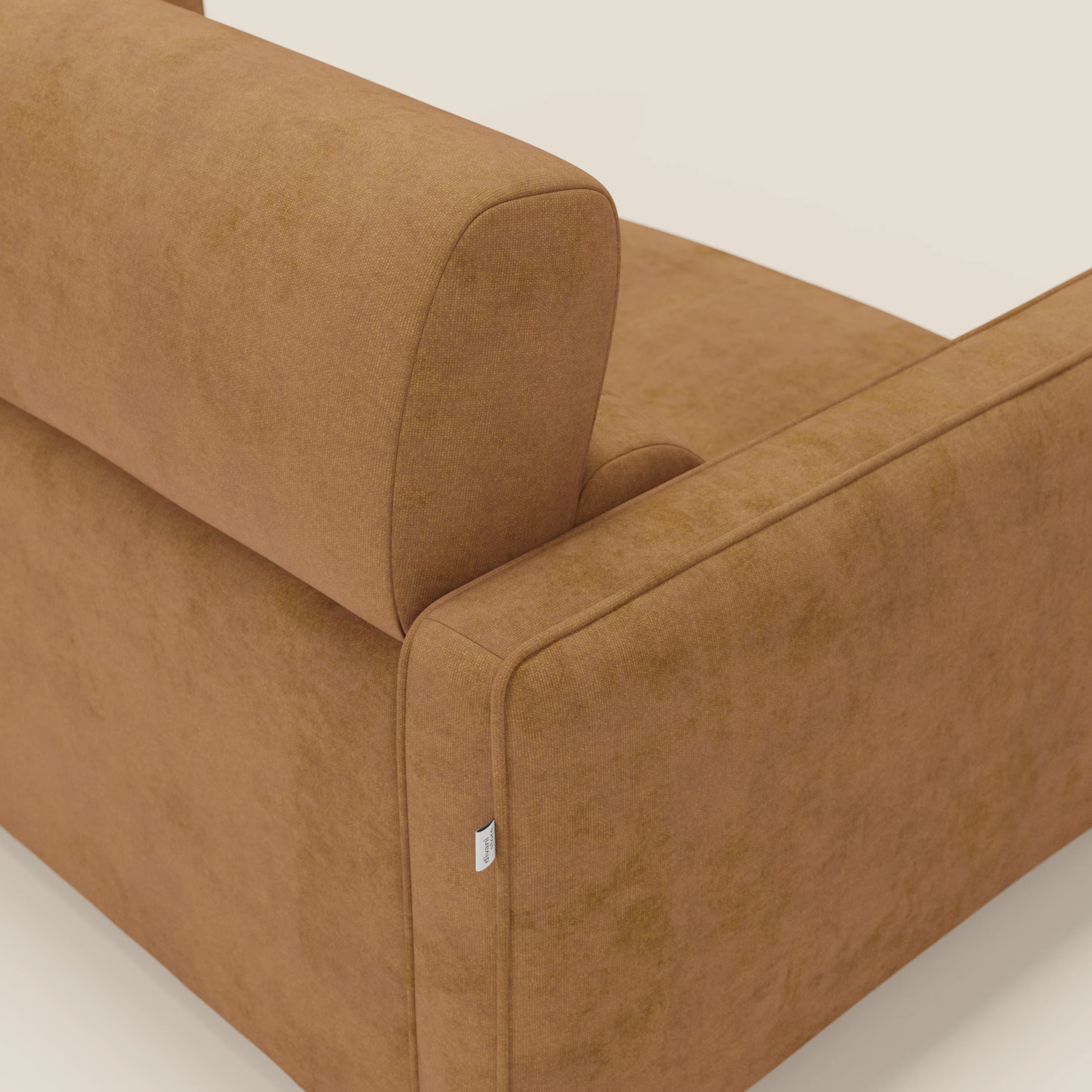 Nivon Divano letto moderno materasso H16 cm con poggiatesta in tessuto impermeabile T25 giallo senape