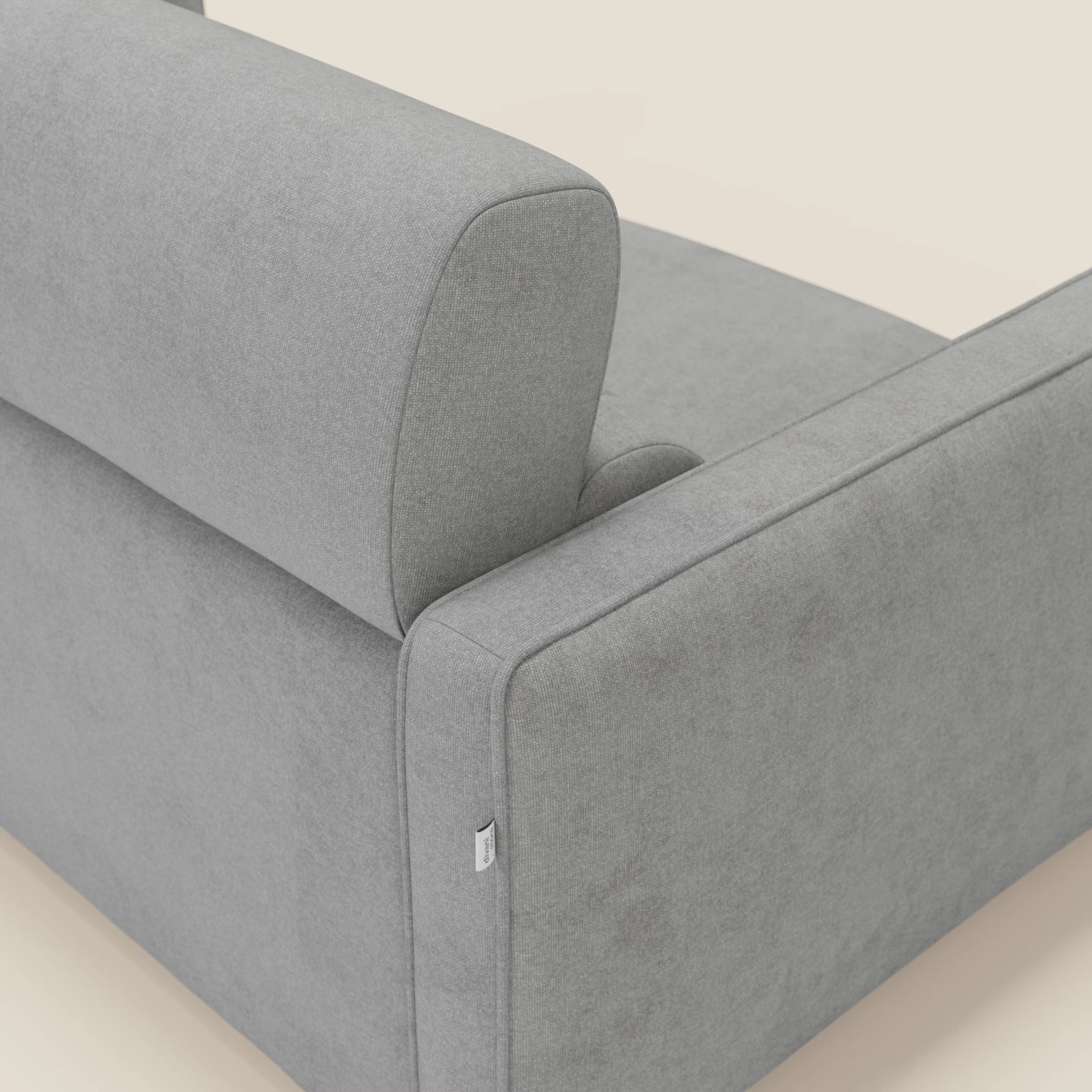 Nivon Divano letto moderno materasso H16 cm con poggiatesta in tessuto impermeabile T25 grigio