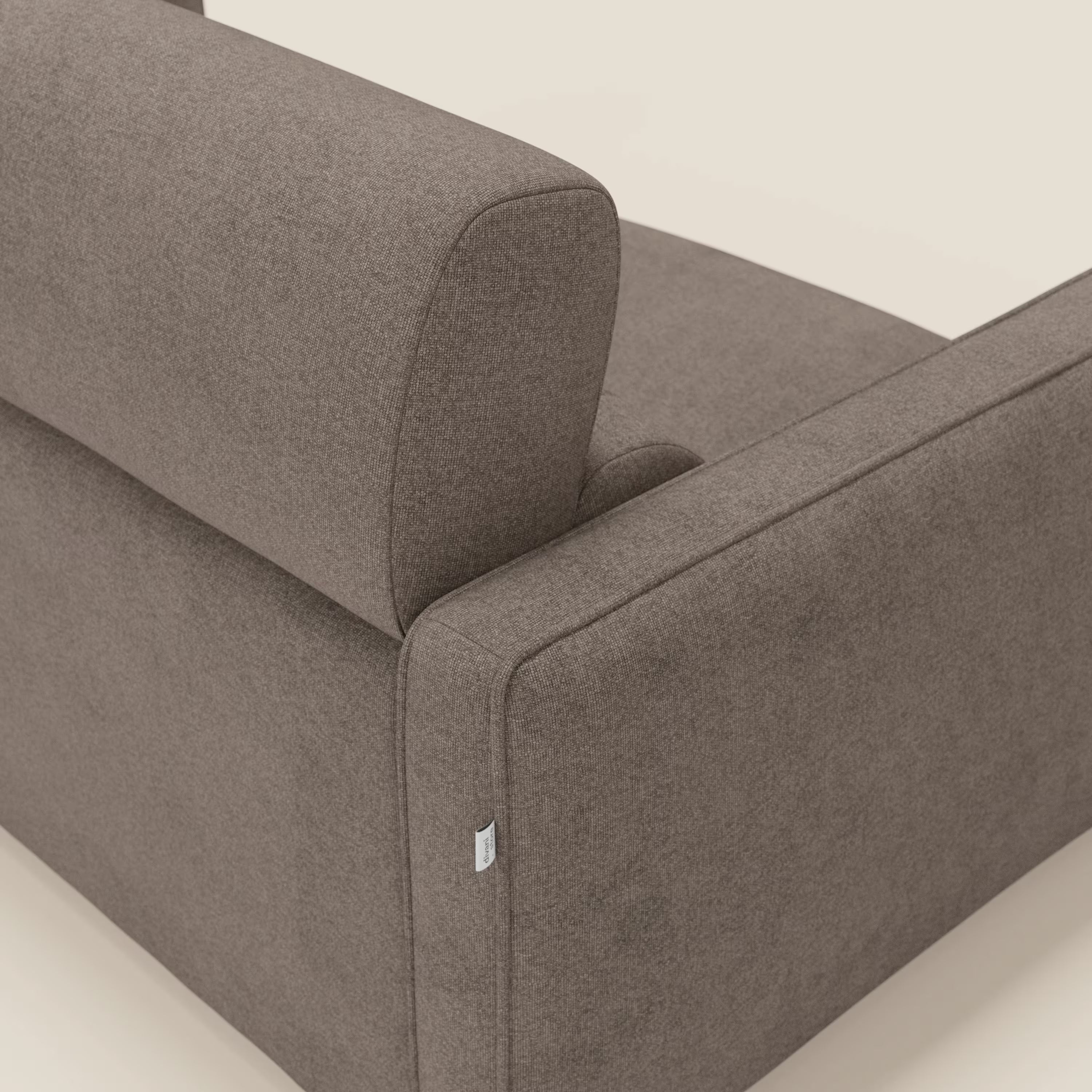 Nivon Divano letto moderno materasso H16 cm con poggiatesta in tessuto impermeabile T25 marrone