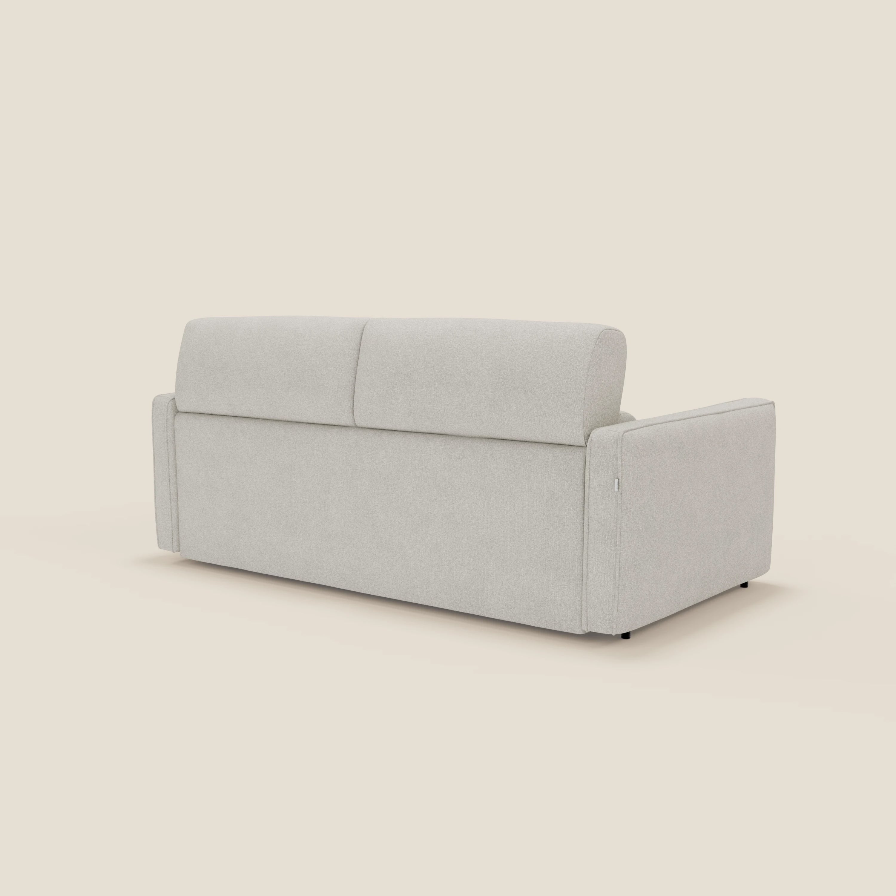 Nivon Divano letto moderno materasso H16 cm con poggiatesta in tessuto impermeabile T25 panna