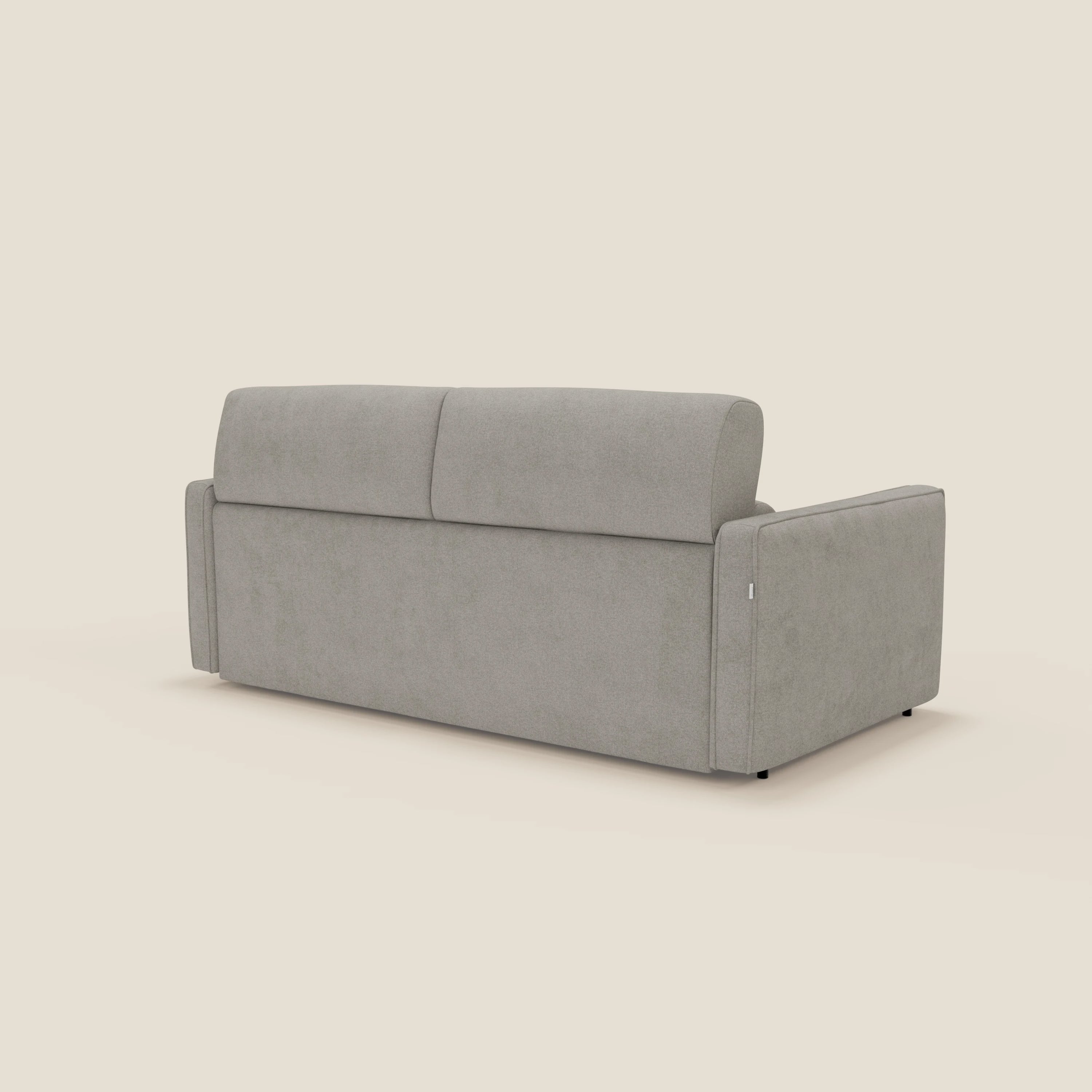 Nivon Divano letto moderno materasso H16 cm con poggiatesta in tessuto impermeabile T25 tortora