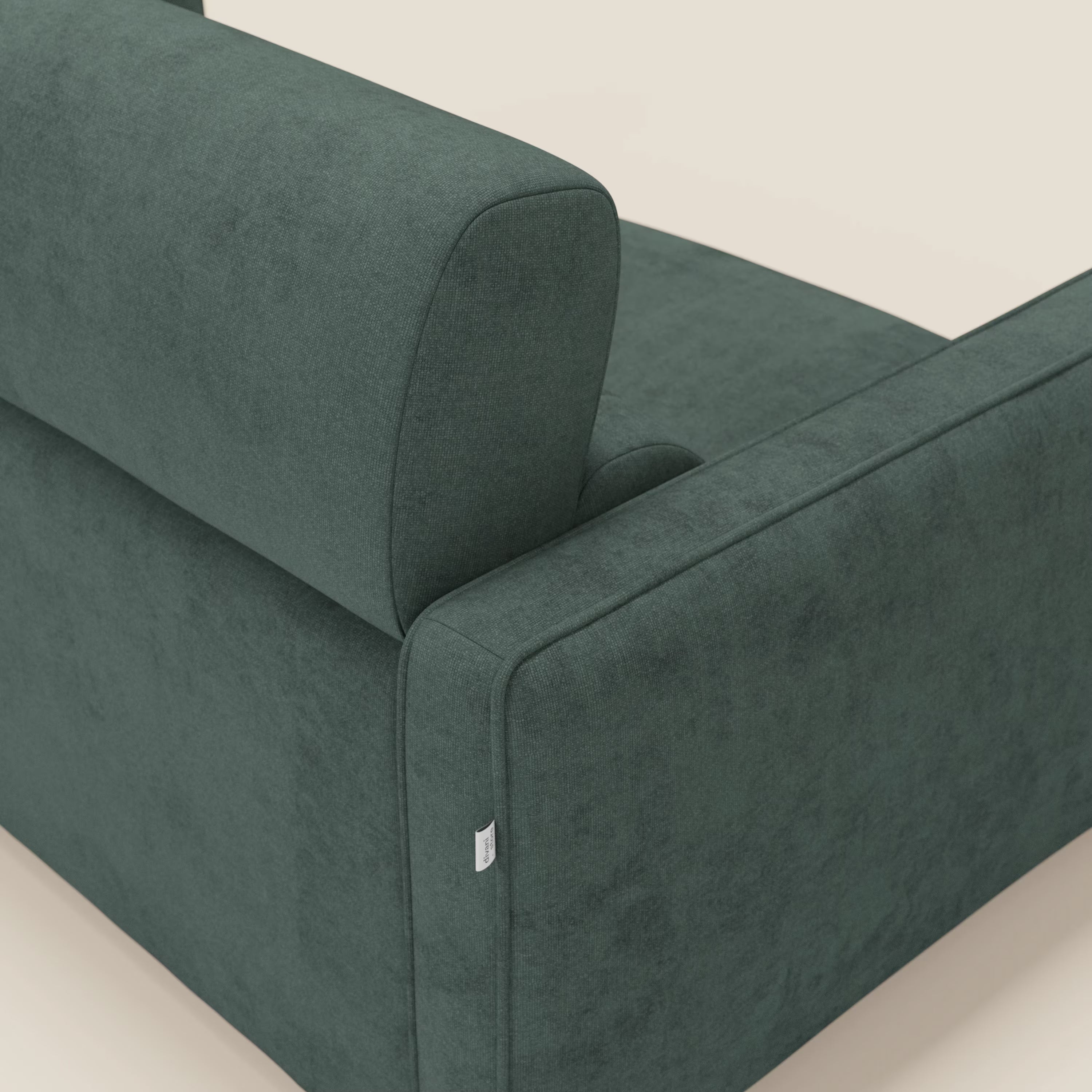 Nivon Divano letto moderno materasso H16 cm con poggiatesta in tessuto impermeabile T25 verde
