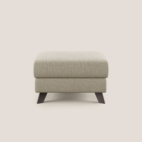 Moon Pouf contenitore e piedini alti in tessuto morbido impermeabile fiammato T03 beige - divani.store