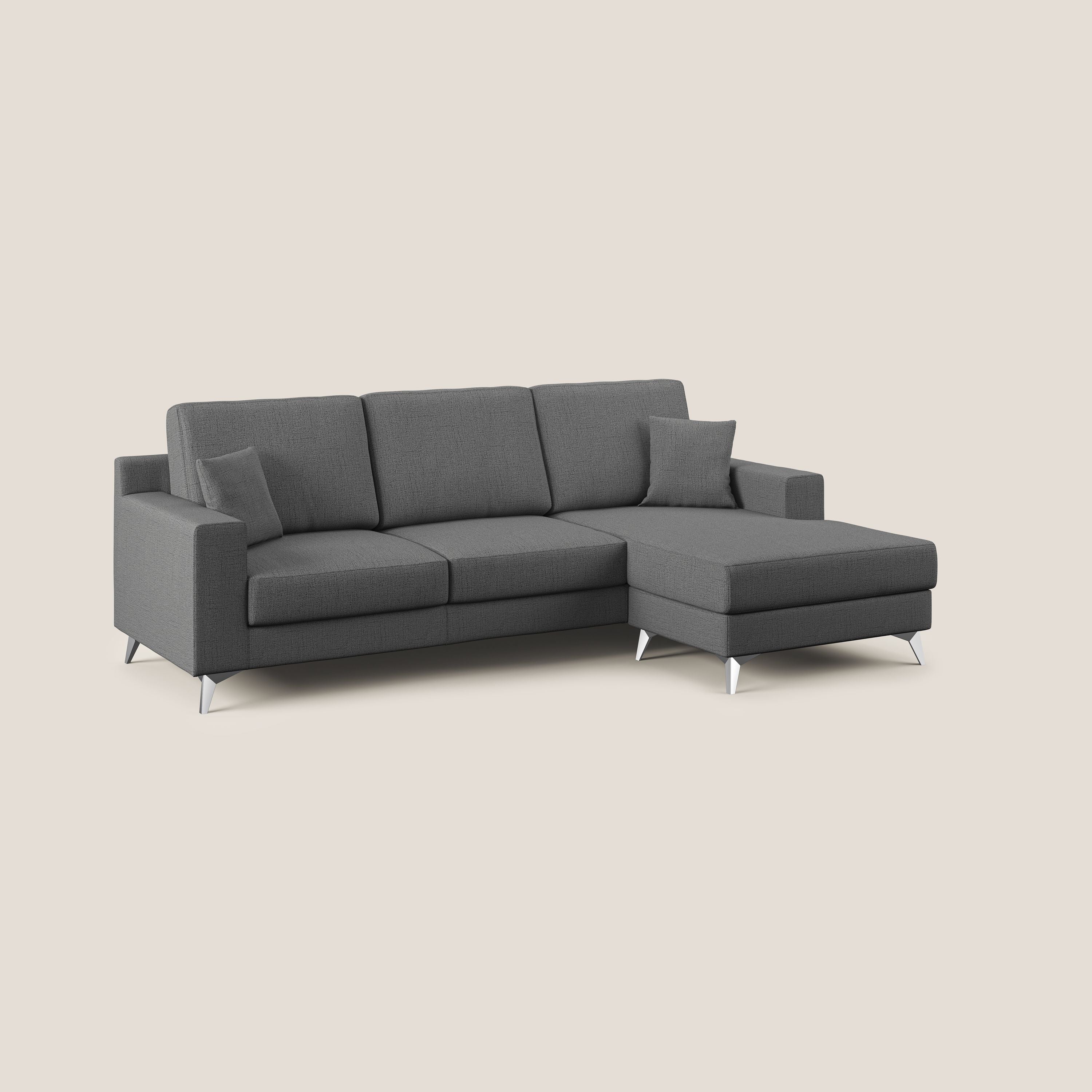 Michael Divano angolare REVERSIBILE in tessuto impermeabile T03 grigio - divani.store