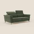 Capri divano letto di design con piedini alti - poggiatesta reclinabili in raffinato tessuto effetto velluto smacchiabile T30 - divani.store