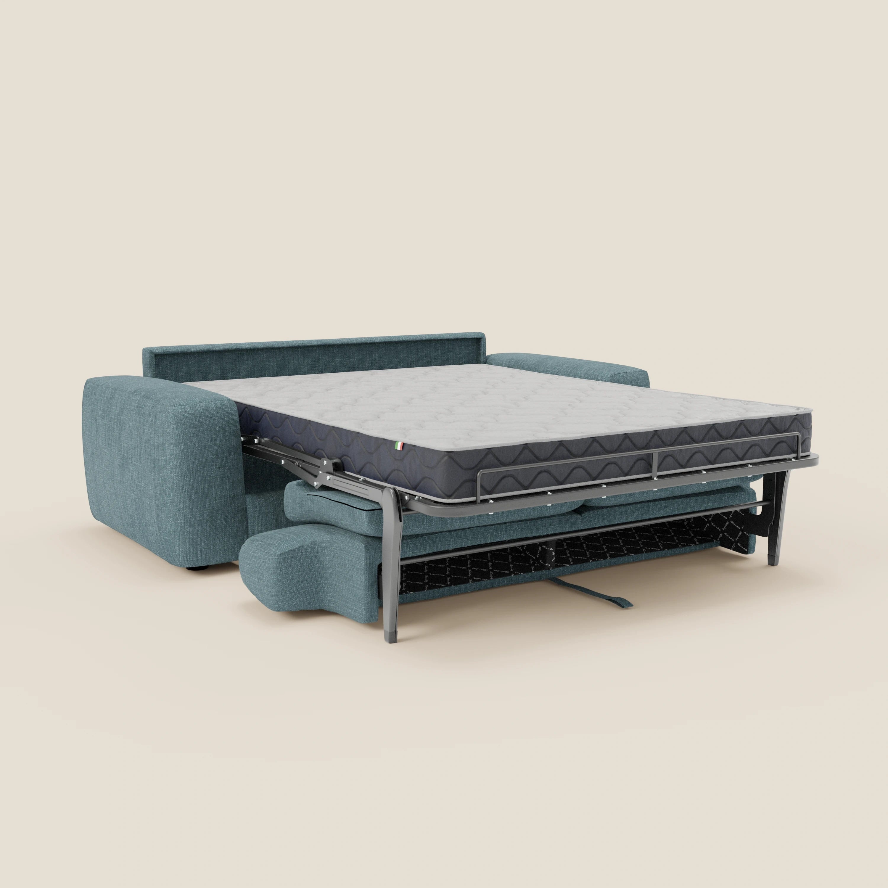 Cloud Divano letto materasso H17 cm dai morbidi cuscini in tessuto impermeabile T06 azzurro