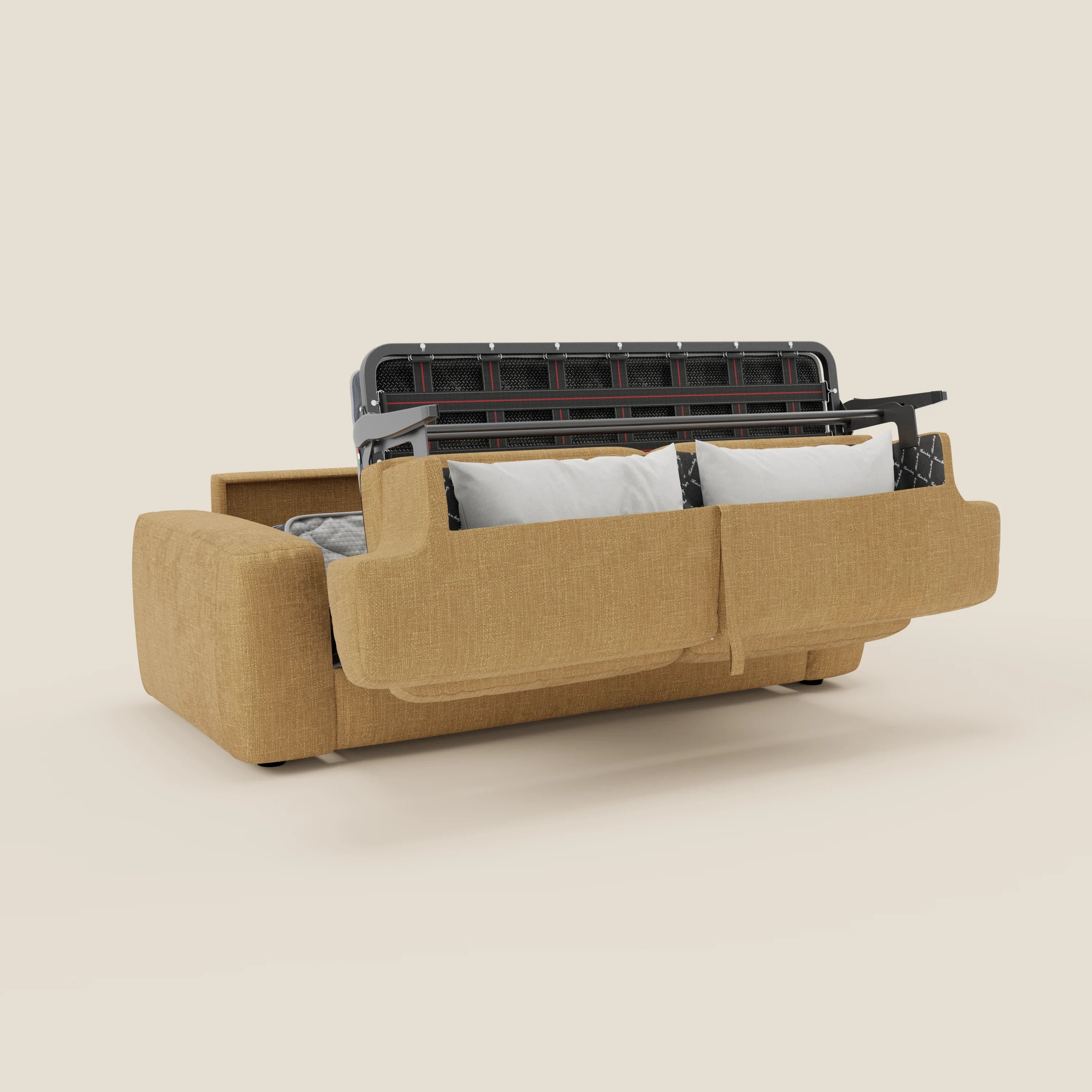Cloud Divano letto materasso H17 cm dai morbidi cuscini in tessuto impermeabile T06 giallo