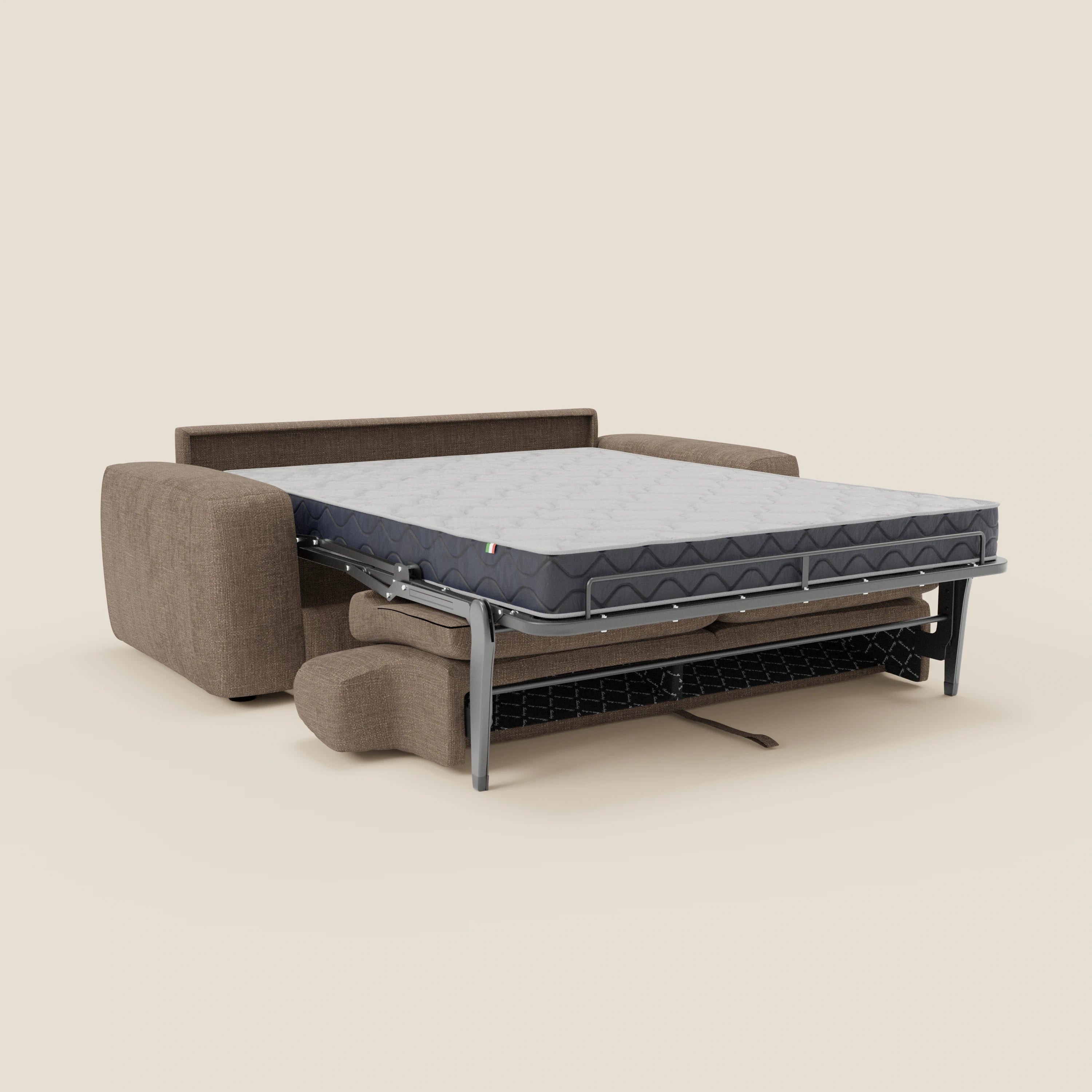 Cloud Divano letto materasso H17 cm dai morbidi cuscini in tessuto impermeabile T06 marrone