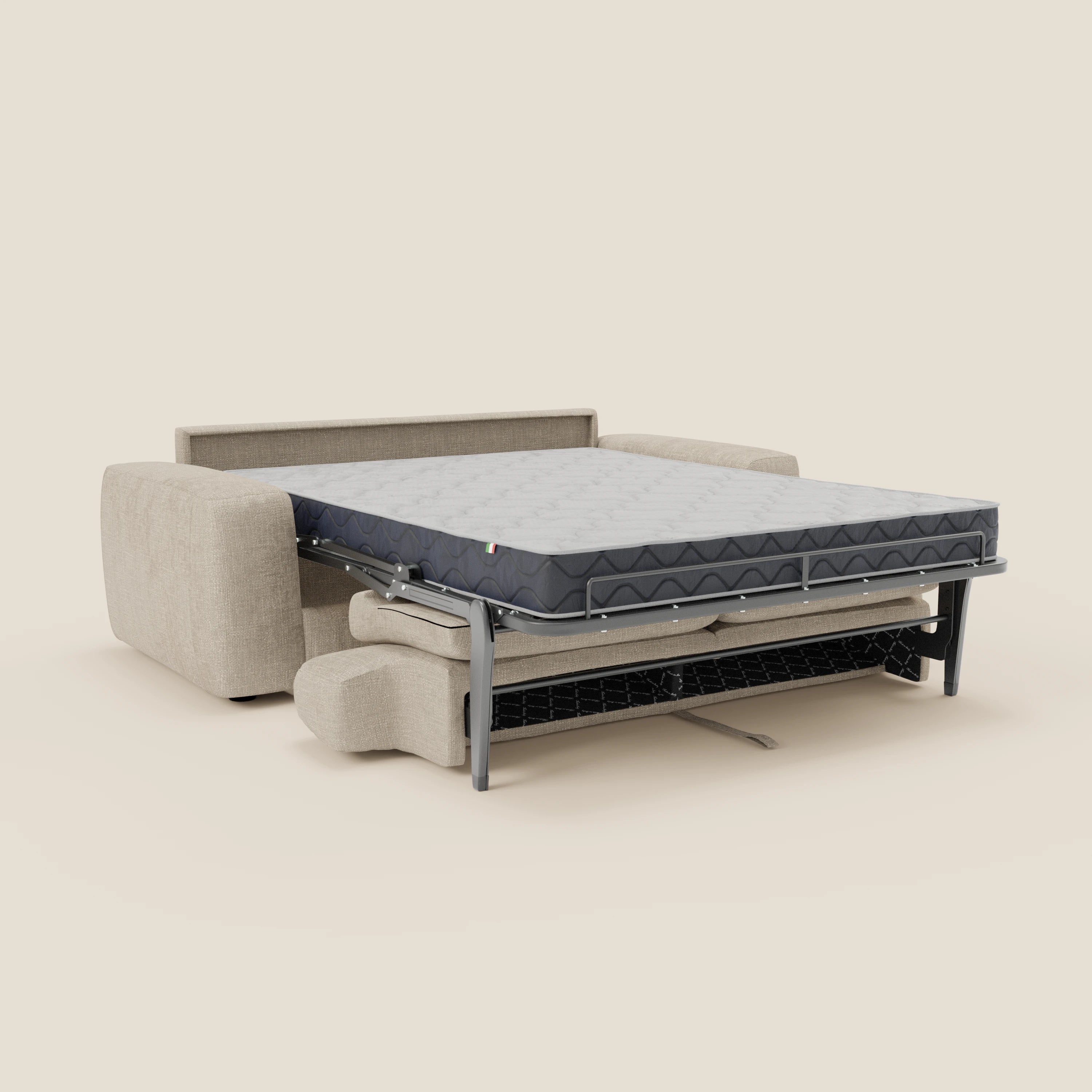 Cloud Divano letto materasso H17 cm dai morbidi cuscini in tessuto impermeabile T06 panna
