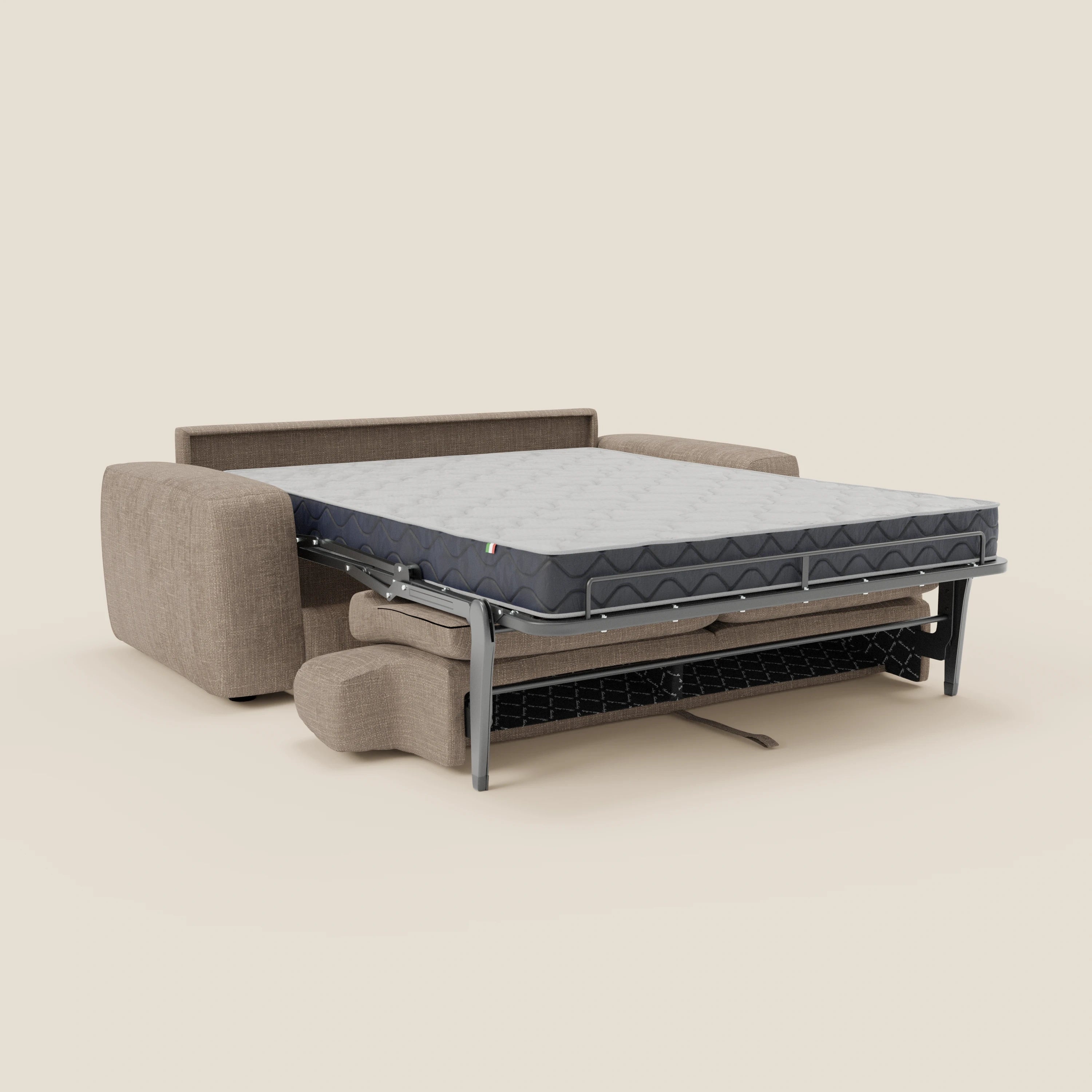 Cloud Divano letto materasso H17 cm dai morbidi cuscini in tessuto impermeabile T06 tortora