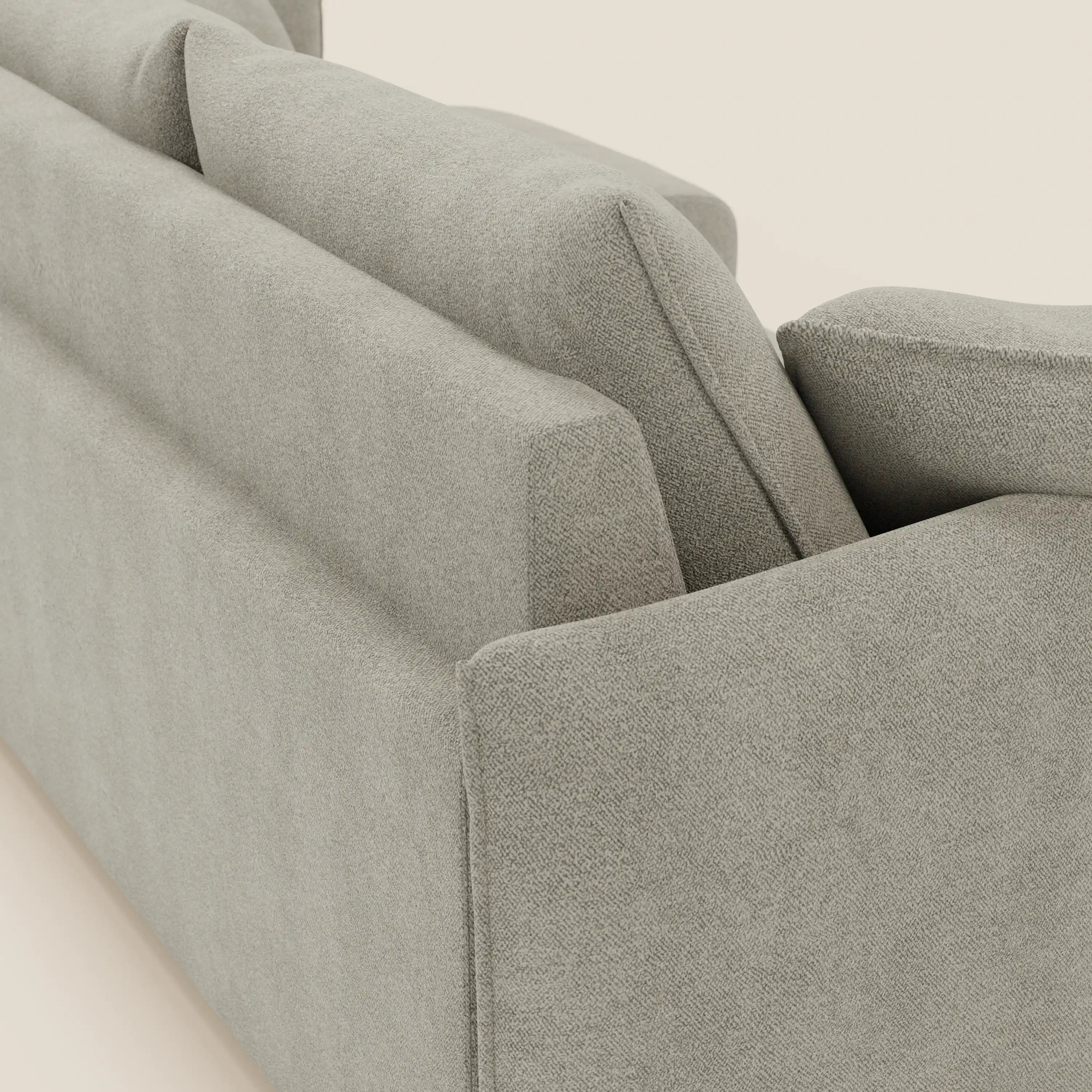 Flexar Divano angolare reversibile con sedute allungabili in bouclé morbido impermeabile T07 beige
