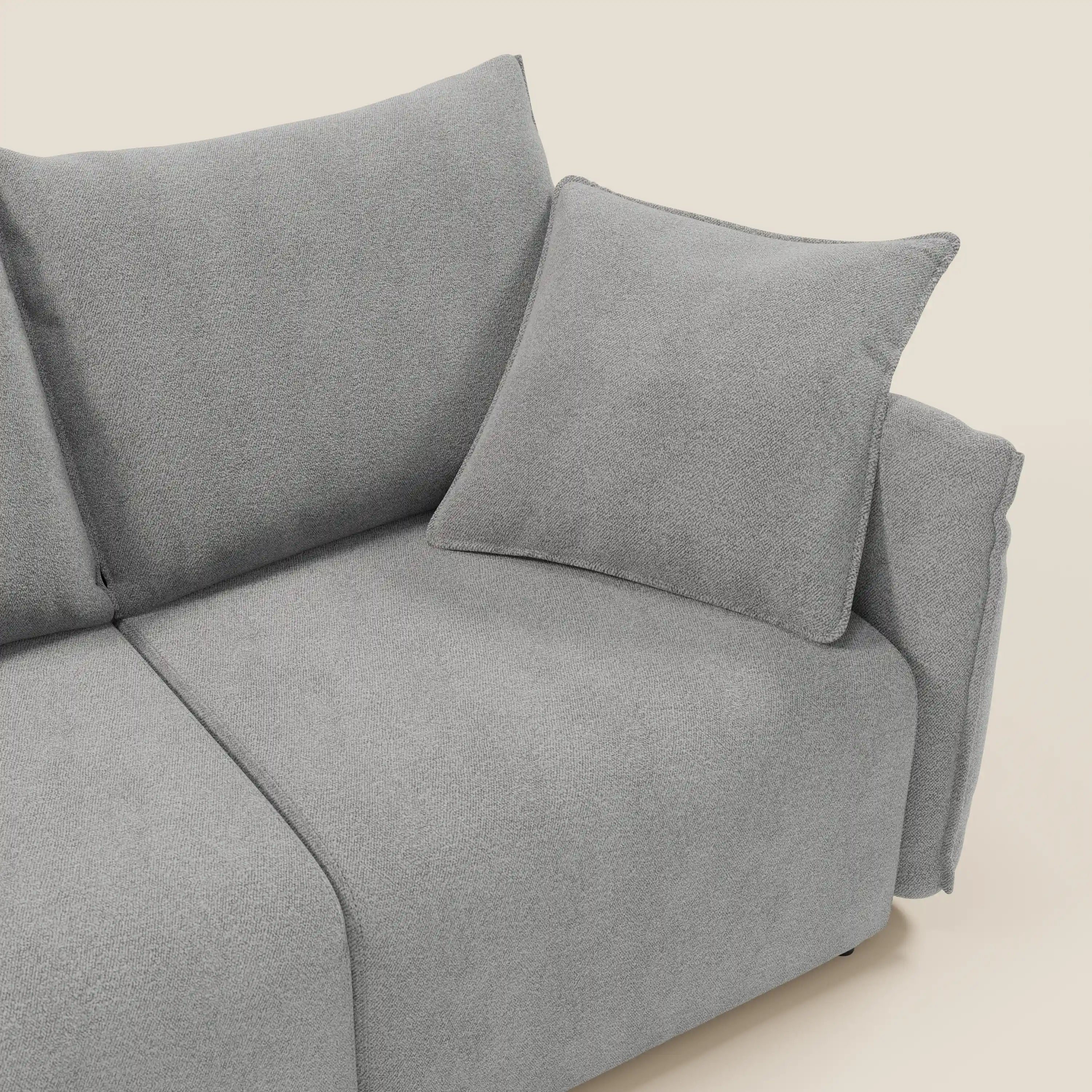 Flexar divano con 3 sedute allungabili schienale in piuma d'oca in bouclé impermeabile T07 grigio