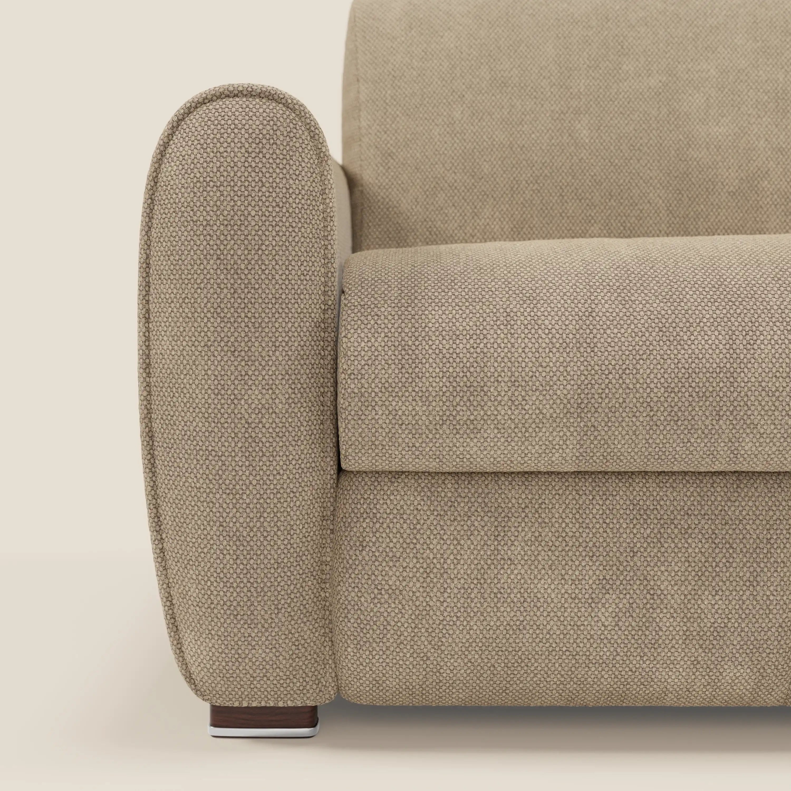 Kaleo Divano letto moderno con materasso H17 cm - in raffinato tessuto impermeabile T26 beige
