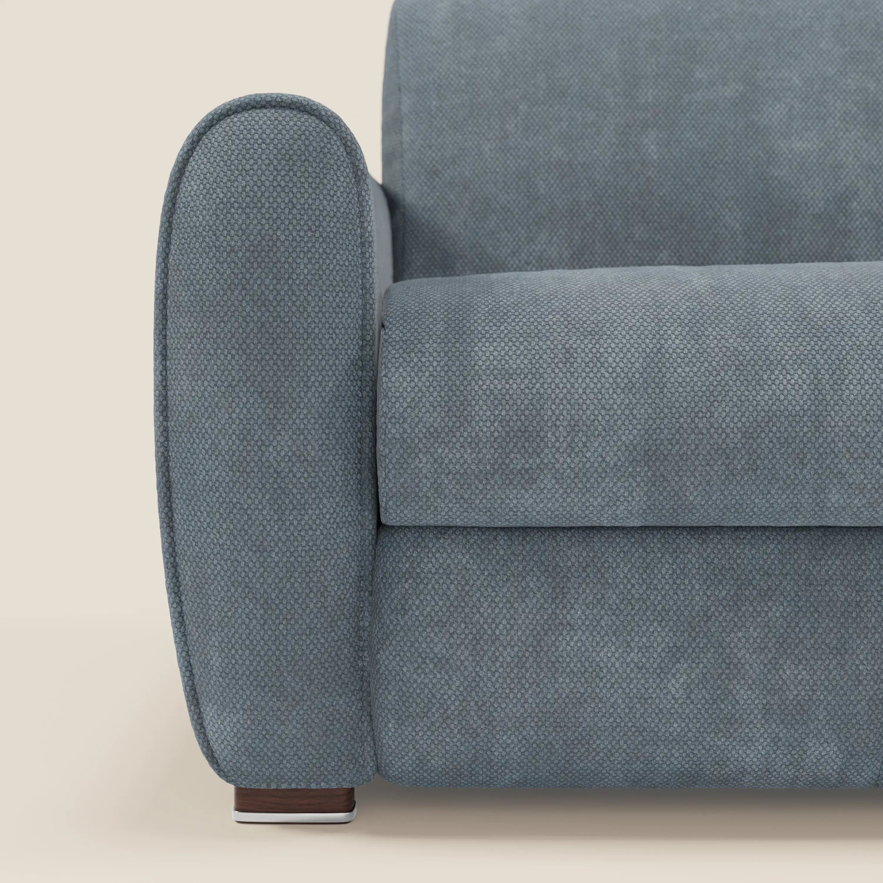 Kaleo Divano letto moderno con materasso H17 cm - in raffinato tessuto impermeabile T26 carta da zucchero
