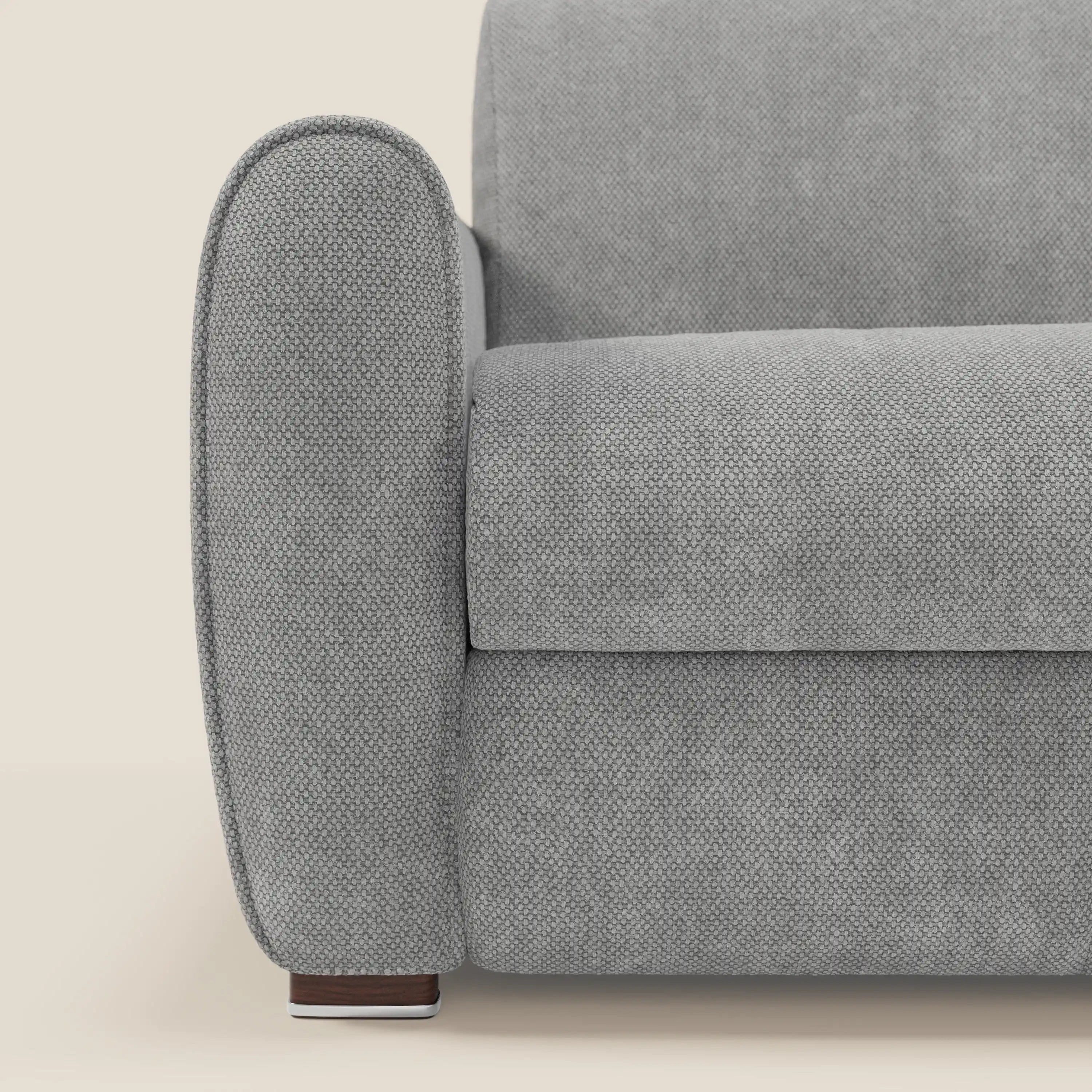 Kaleo Divano letto moderno con materasso H17 cm - in raffinato tessuto impermeabile T26 grigio