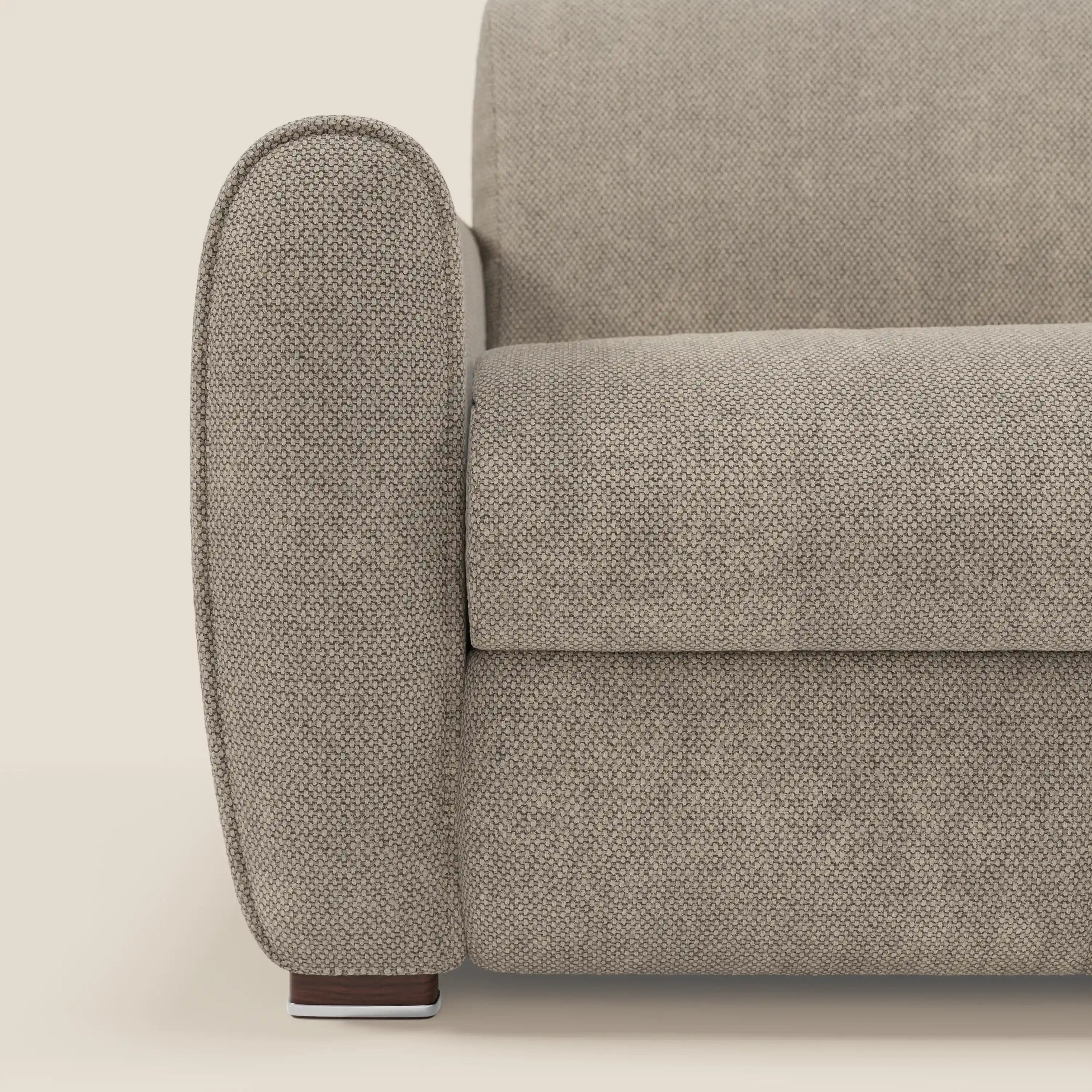 Kaleo Divano letto moderno con materasso H17 cm - in raffinato tessuto impermeabile T26 tortora