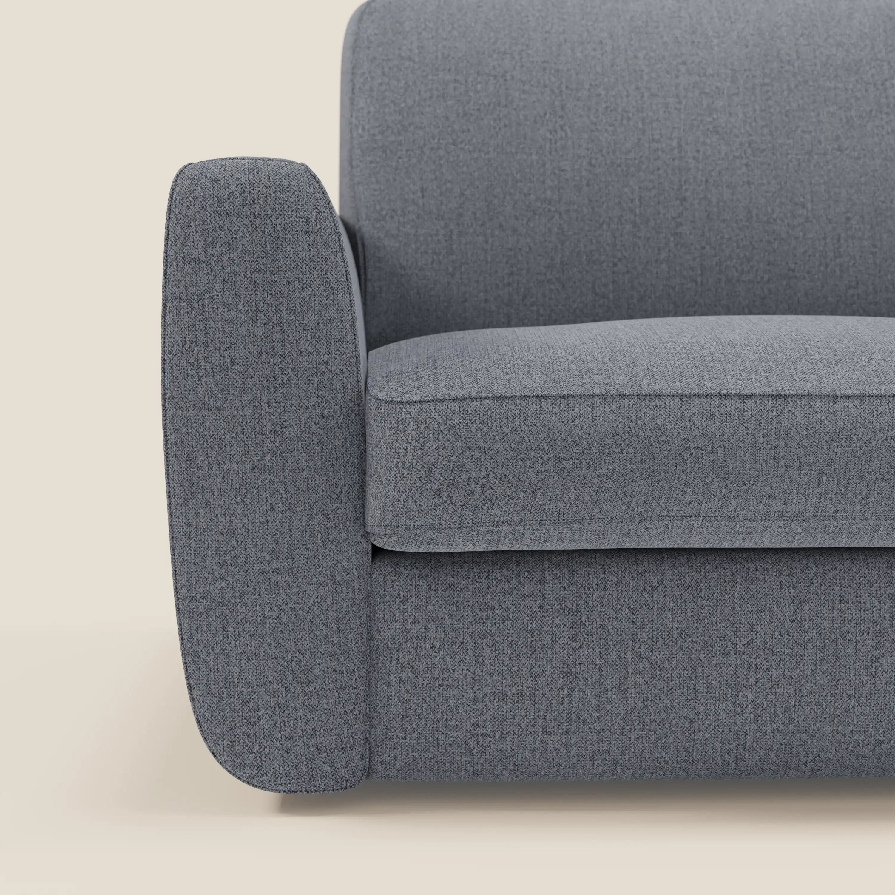 Leonida divano letto sfoderabile e materasso H18 cm - vano portaguanciali in tessuto Smacchiabile T23 blu grafite