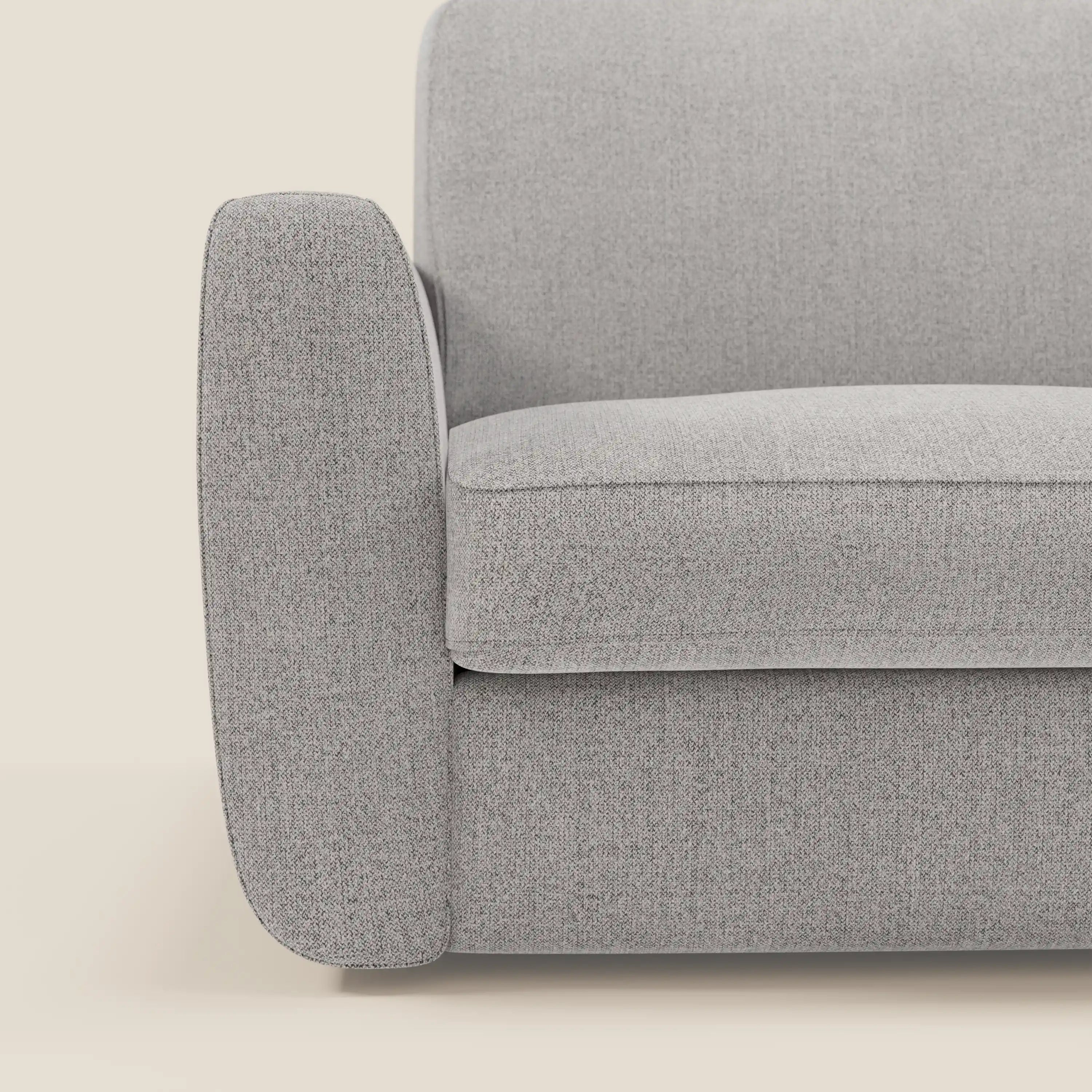 Leonida divano letto sfoderabile e materasso H18 cm - vano portaguanciali in tessuto Smacchiabile T23 grigio