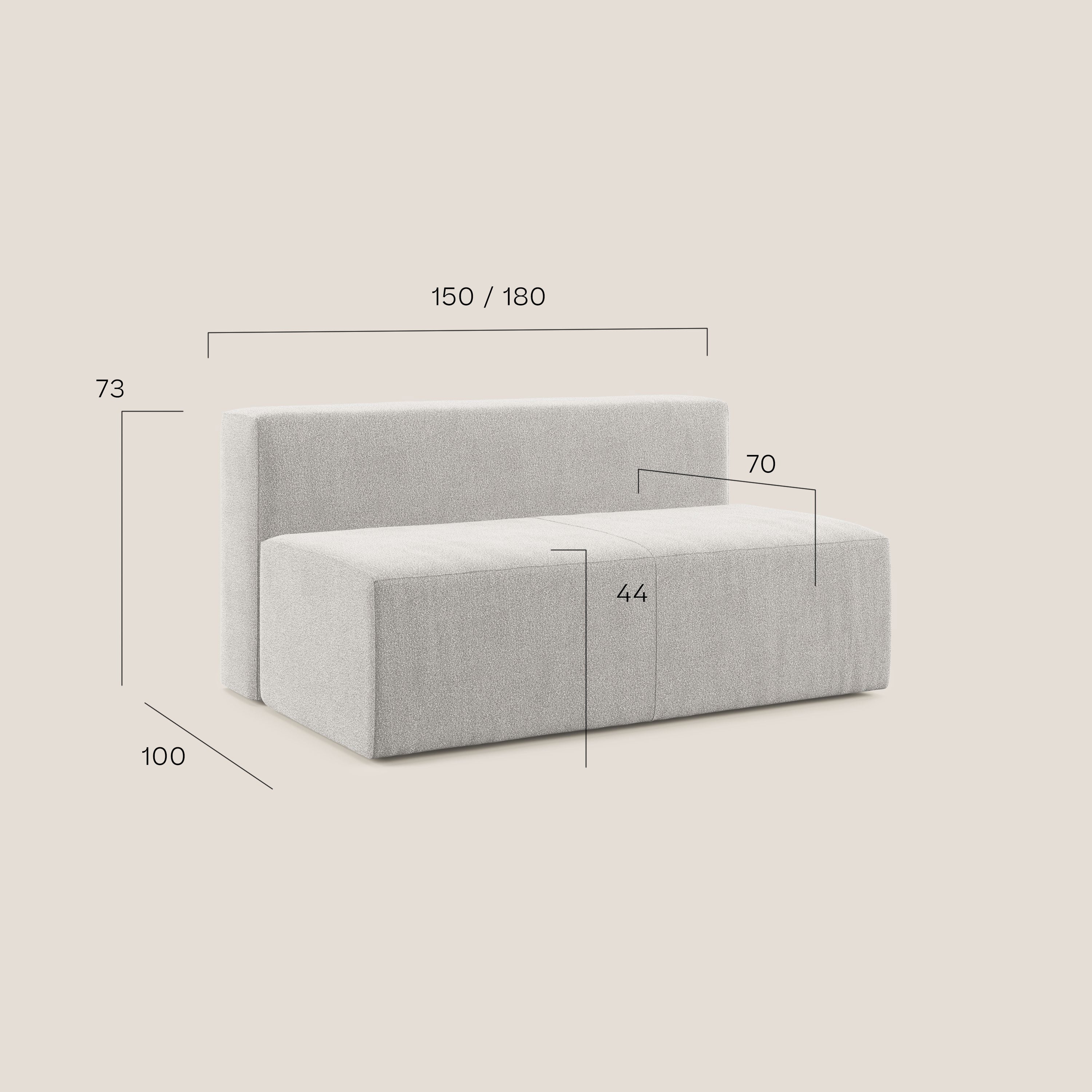 Nettuno modulo centrale maxi in morbido tessuto bouclè T07 verde - divani.store
