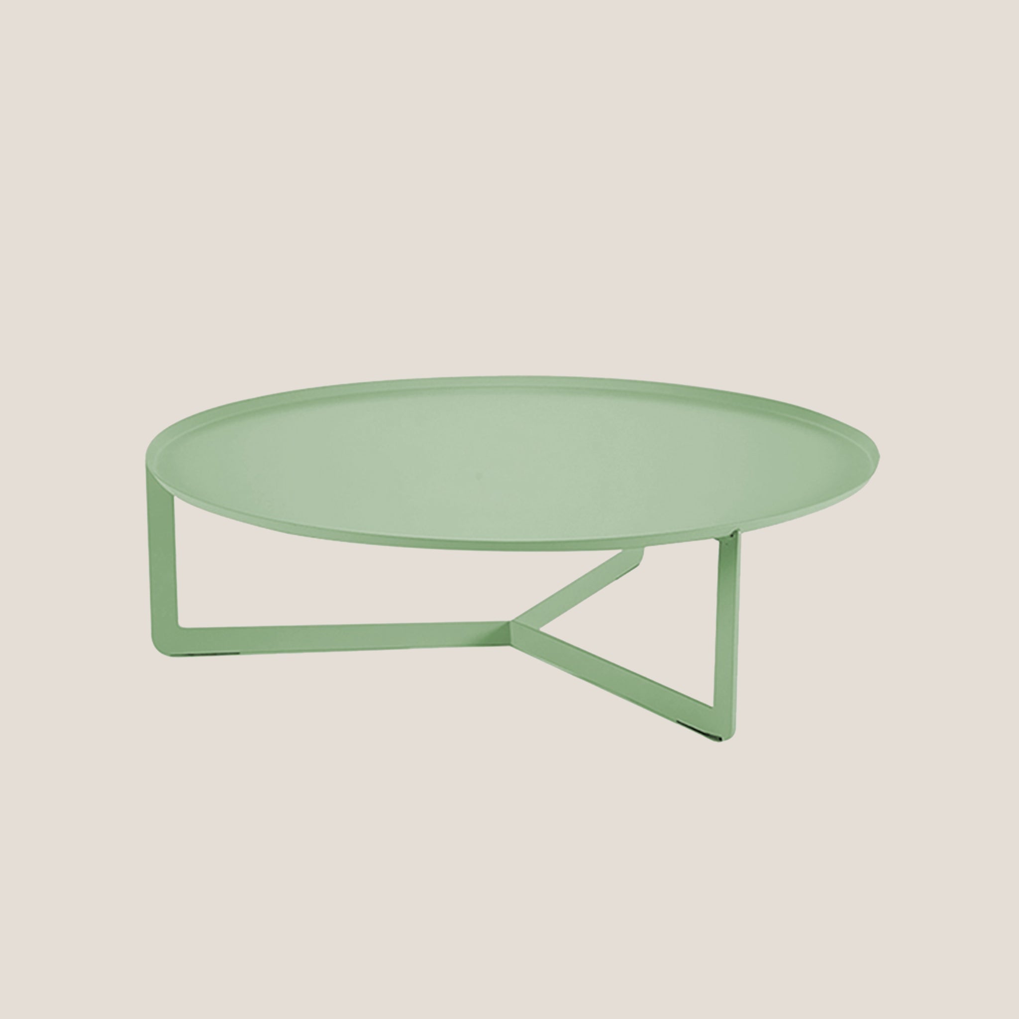 Round tavolino basso rotondo da salotto in metallo h23 cm