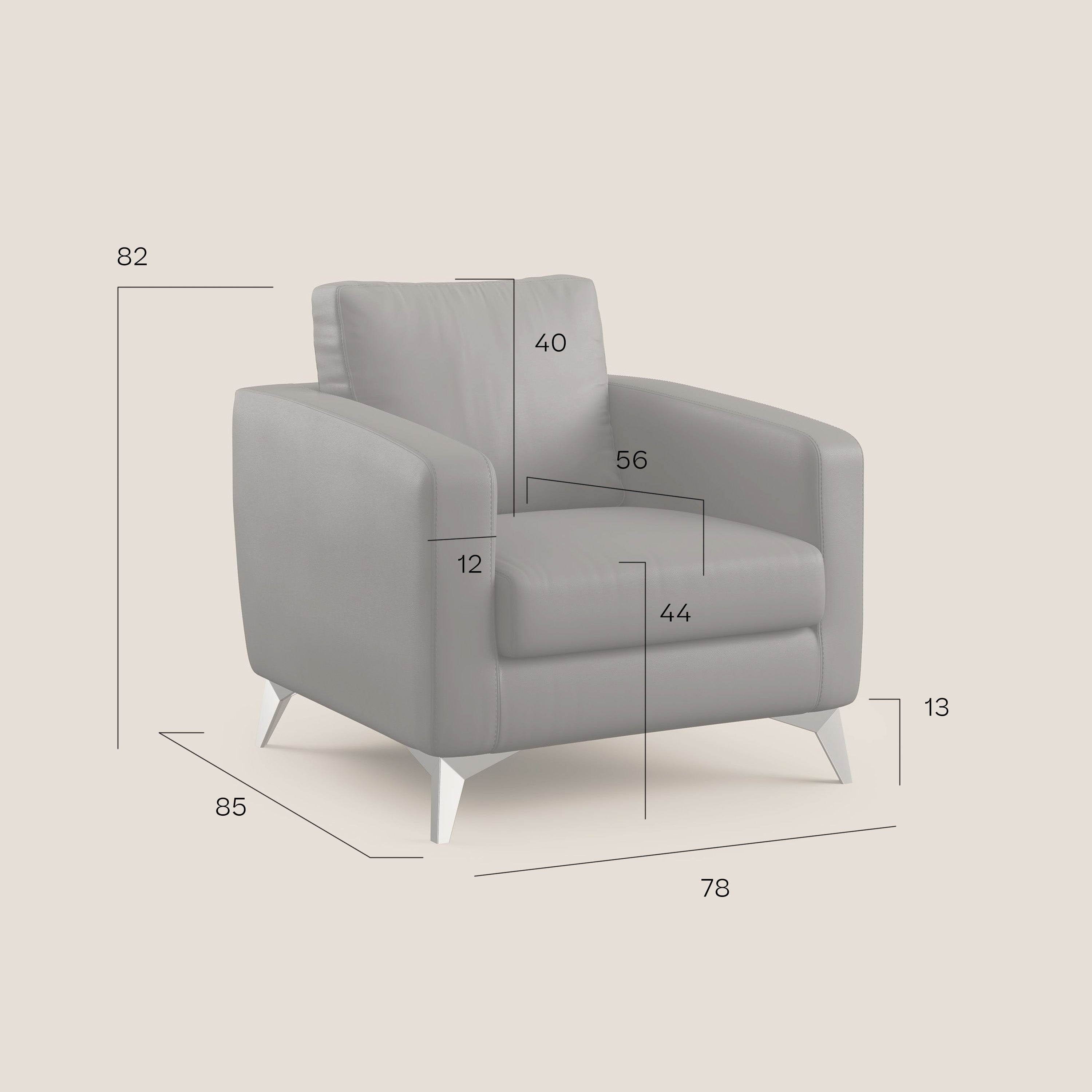 Orione Poltroncina in morbido tessuto impermeabile ad intreccio T06 panna - divani.store