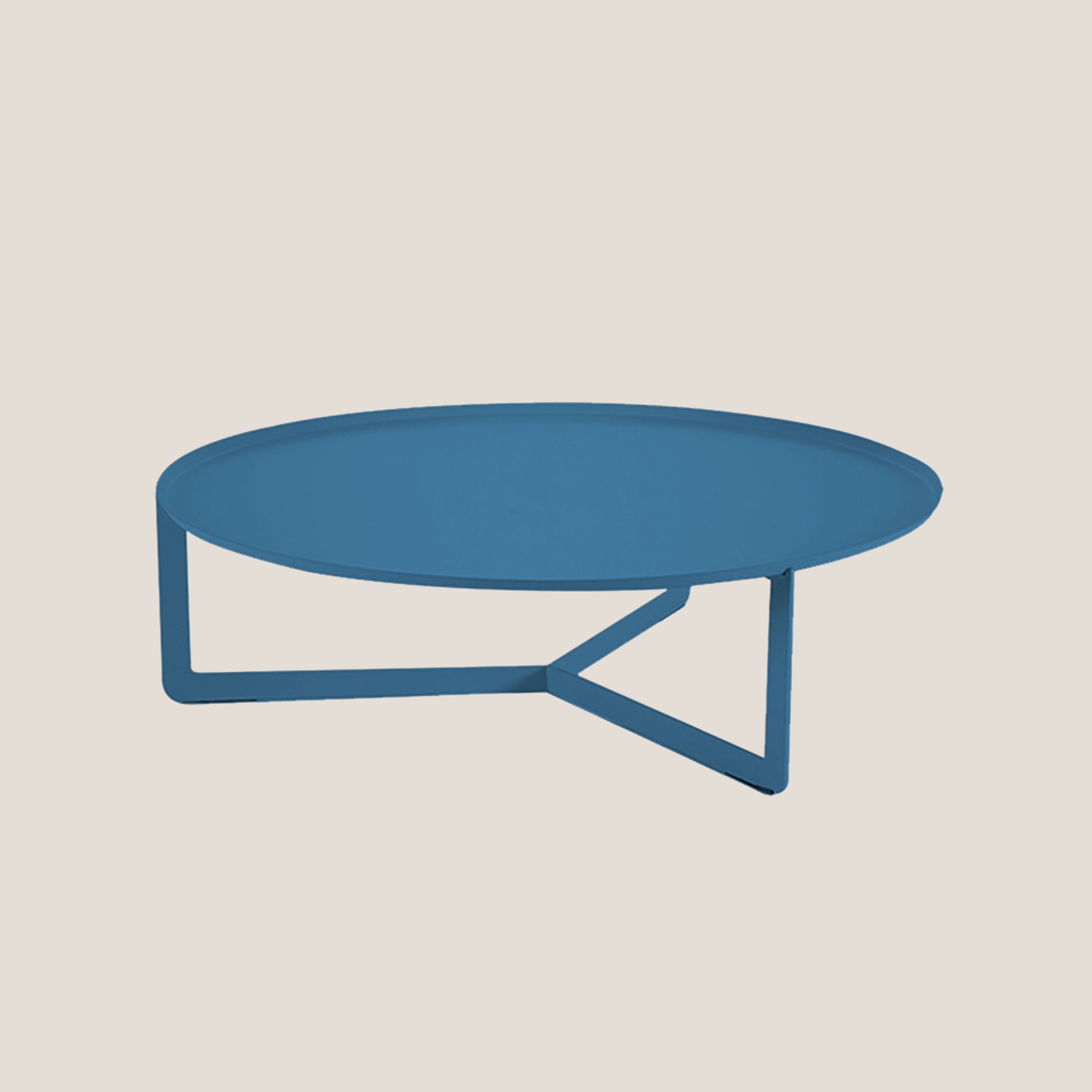 Round tavolino basso rotondo da salotto in metallo h23 cm