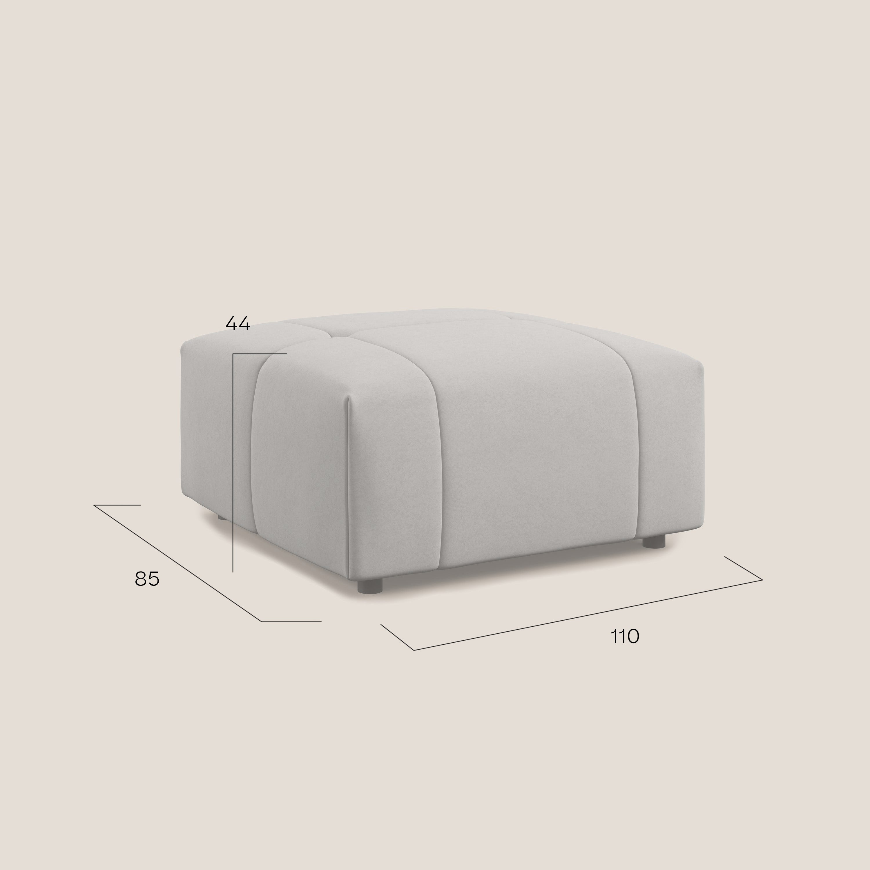 Giotto pouf in morbida microfibra effetto velluto impermeabile idrorepellente T09 giallo - divani.store