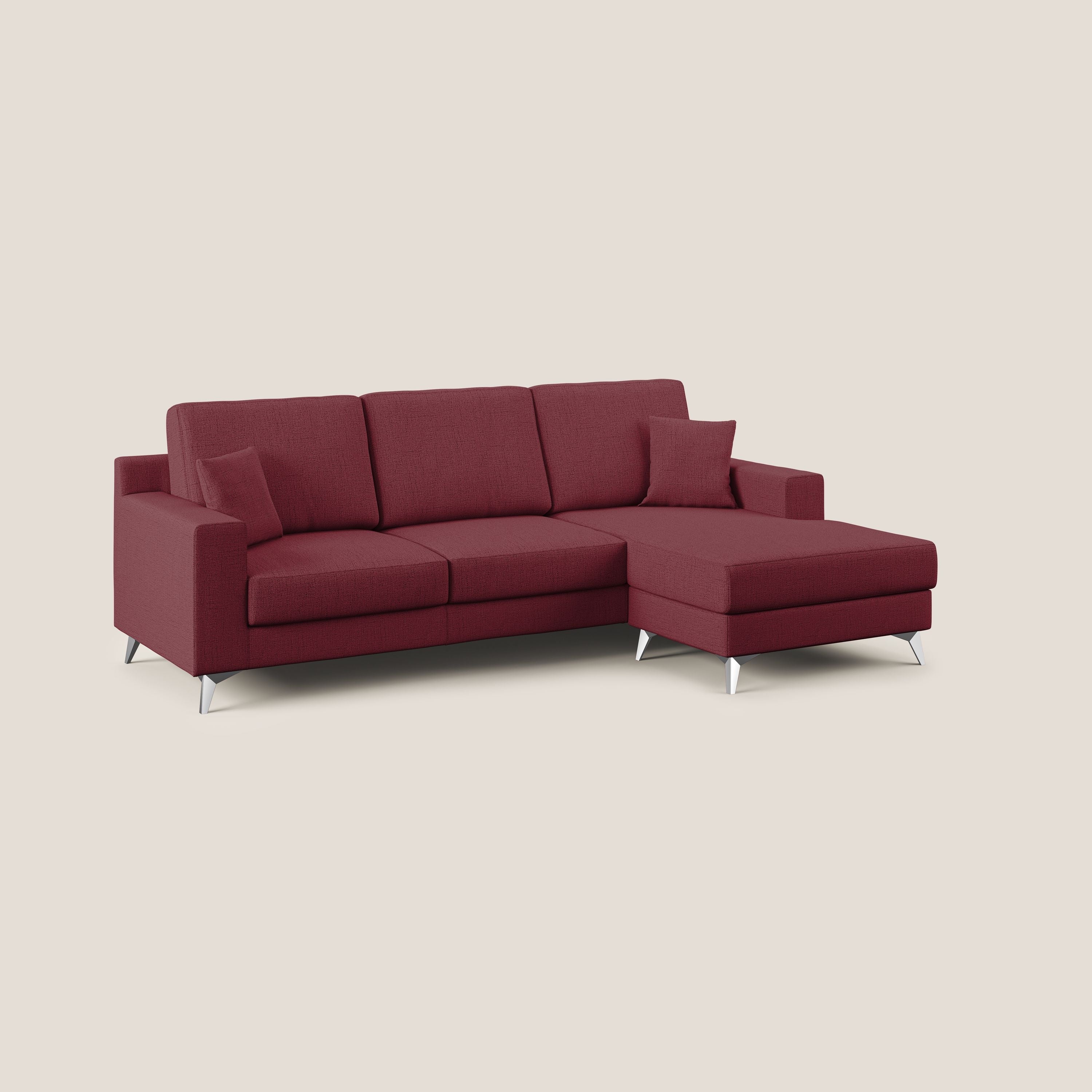 Michael Divano angolare REVERSIBILE in tessuto impermeabile T03 rosso - divani.store