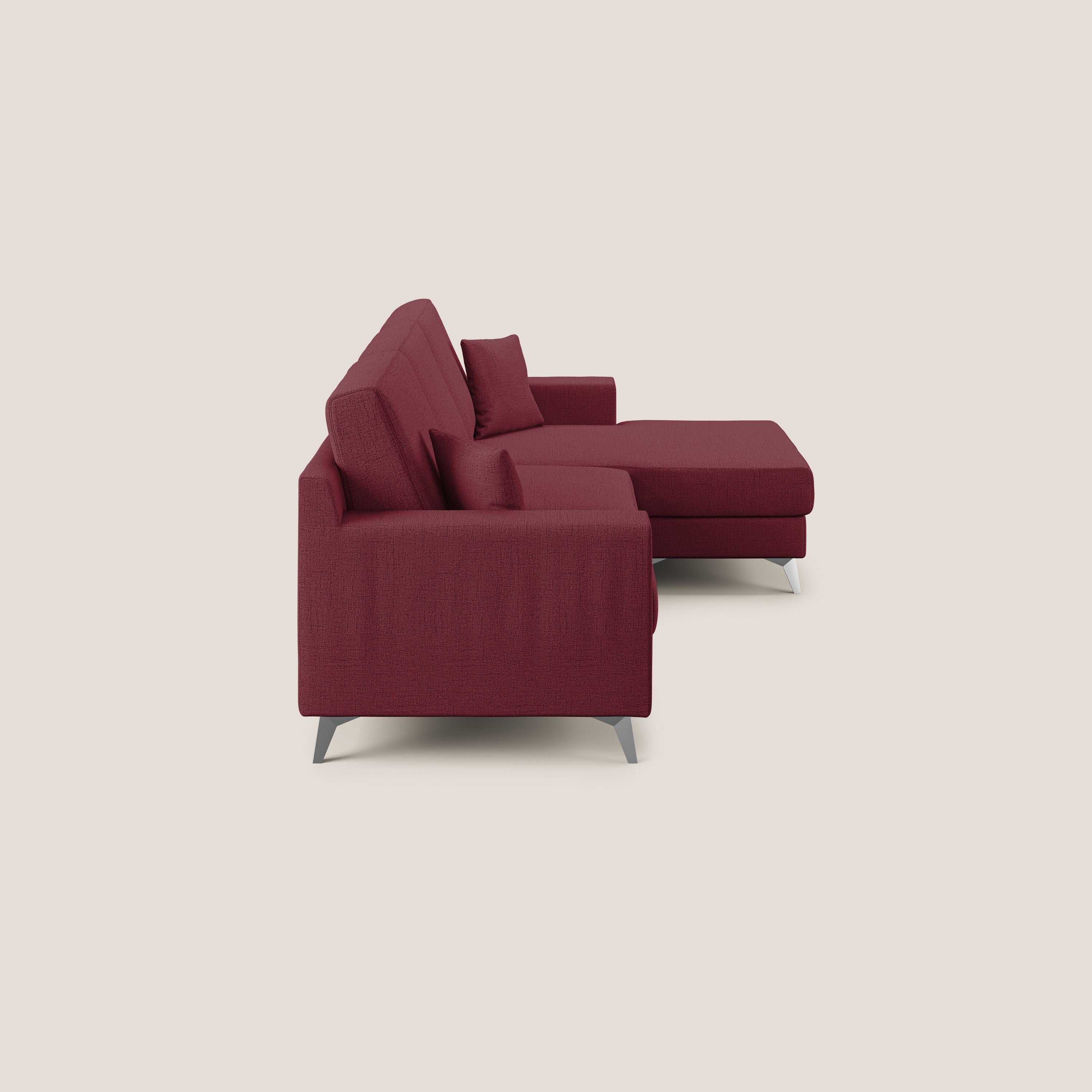 Michael Divano angolare REVERSIBILE in tessuto impermeabile T03 rosso - divani.store