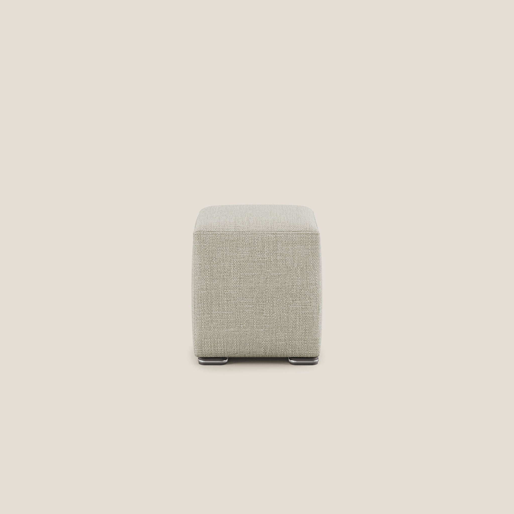 Cube pouf in morbido tessuto impermeabile ad intreccio melangiato T06