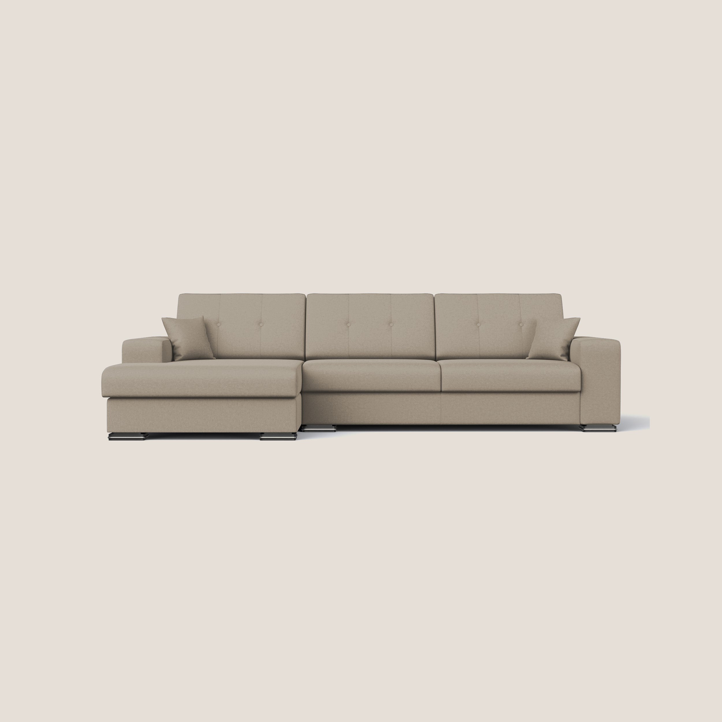 GIOVE Divano angolare Sinistro 293 cm 5 posti in tessuto impermeabile T02 BEIGE - divani.store