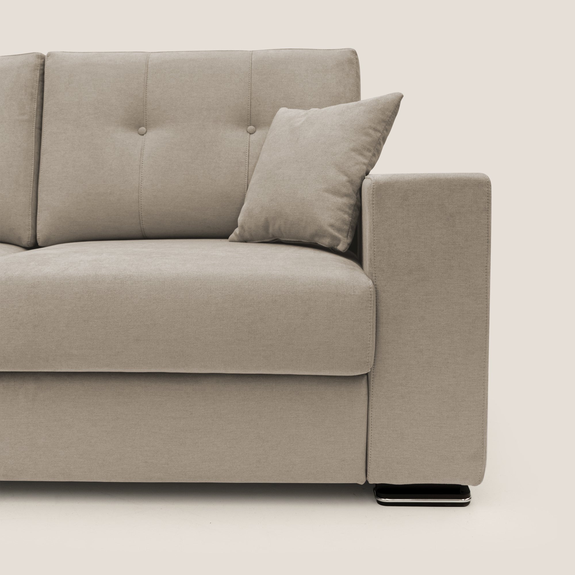 GIOVE Divano angolare Sinistro 293 cm 5 posti in tessuto impermeabile T02 BEIGE - divani.store
