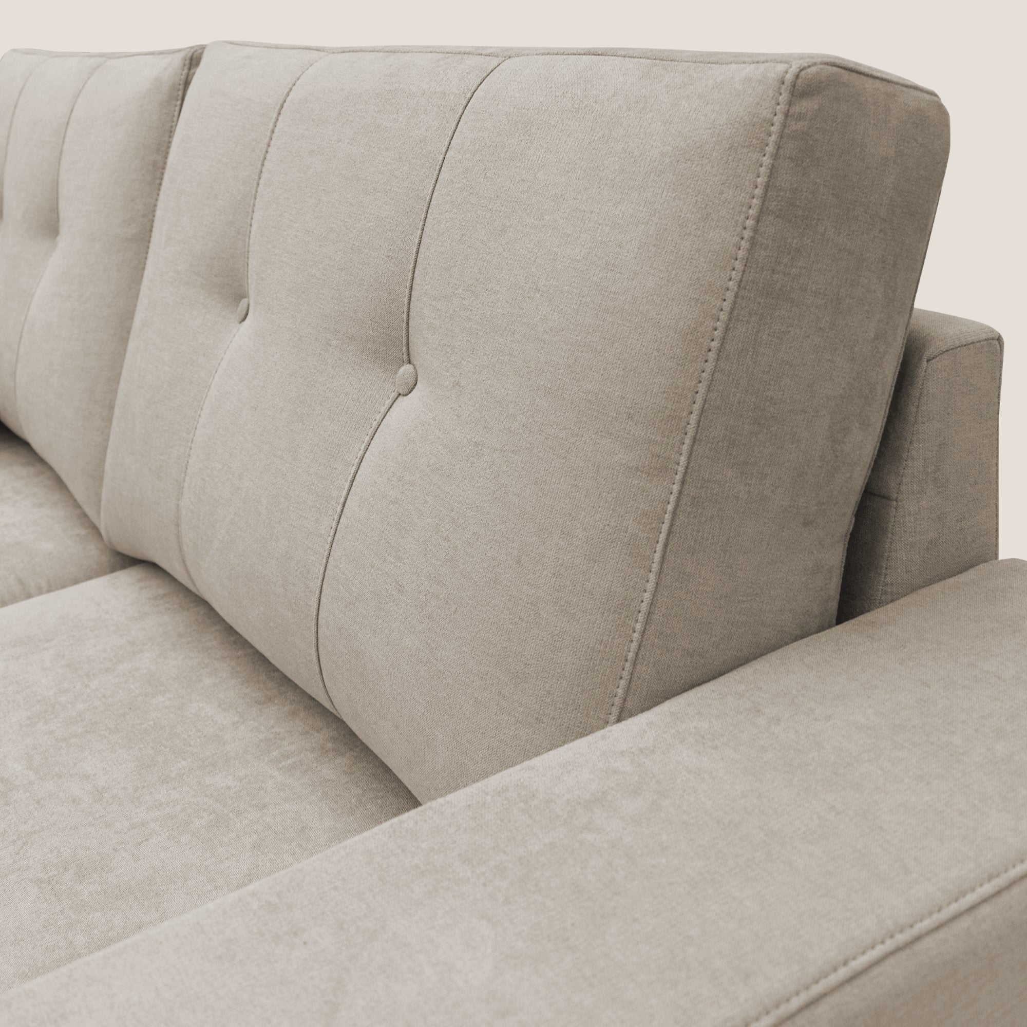 GIOVE Divano angolare Sinistro 293 cm 5 posti in tessuto impermeabile T02 BEIGE - divani.store