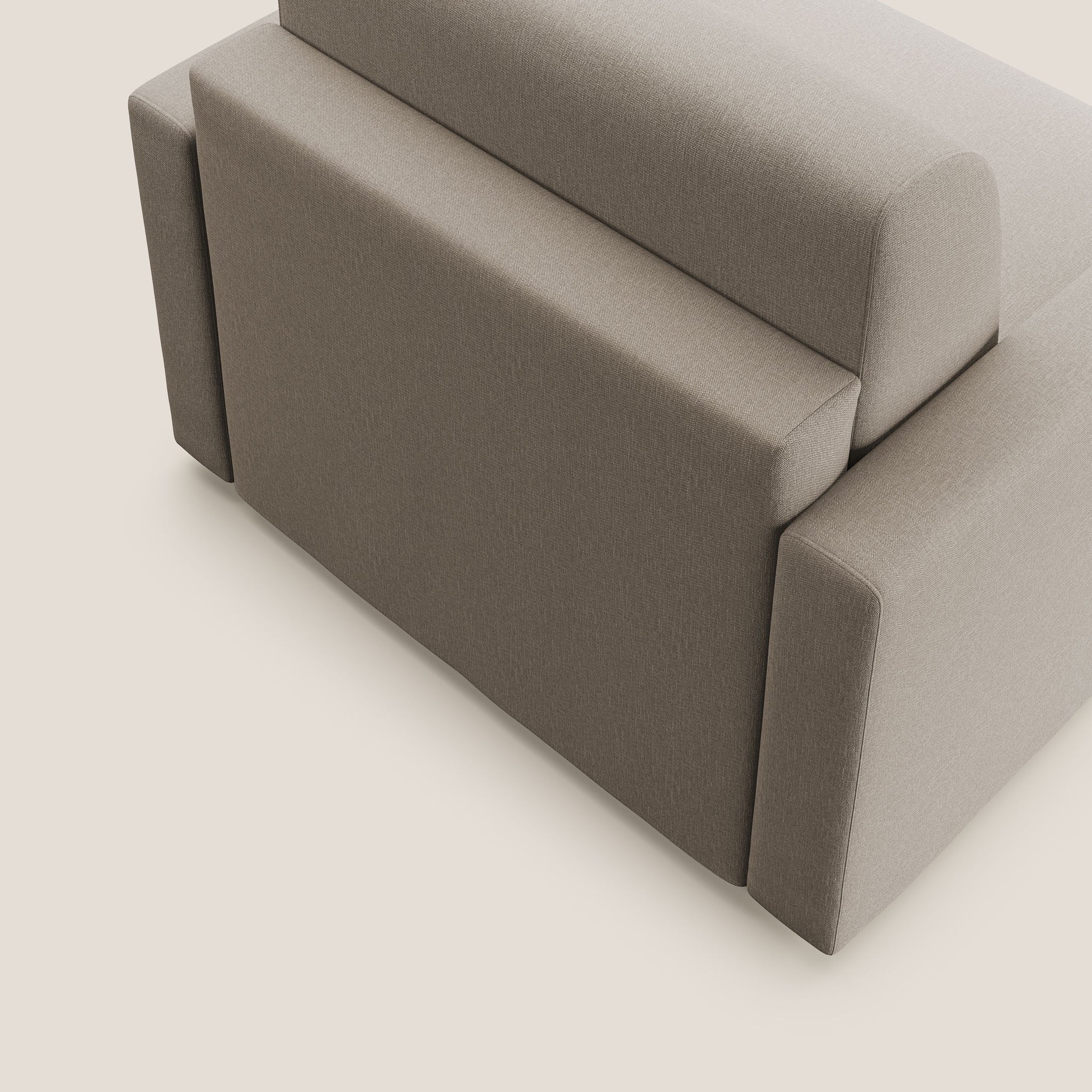 Poltrona letto pouf relax HWC-E68 trasformabile tessuto ~ grigio chiaro  scuro